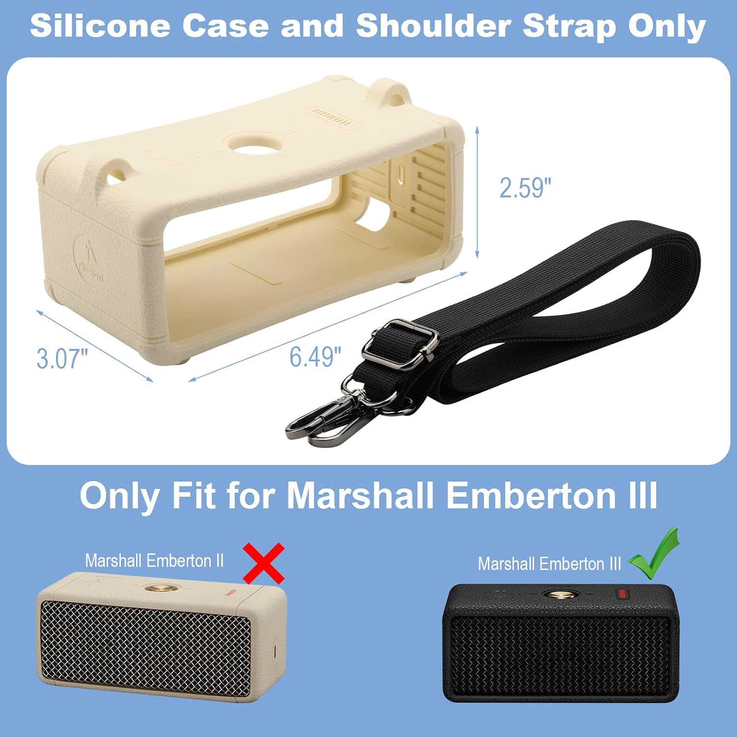 FUNDA DE SILICONA PARA PARLANTE MARSHALL EMBERTON III TXESIGN CREMA - 3