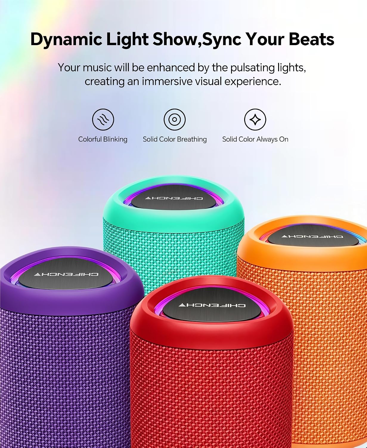 PARLANTE PORTÁTIL BLUETOOTH CHIFENCHY ROJO IMPERMEABLE - 3