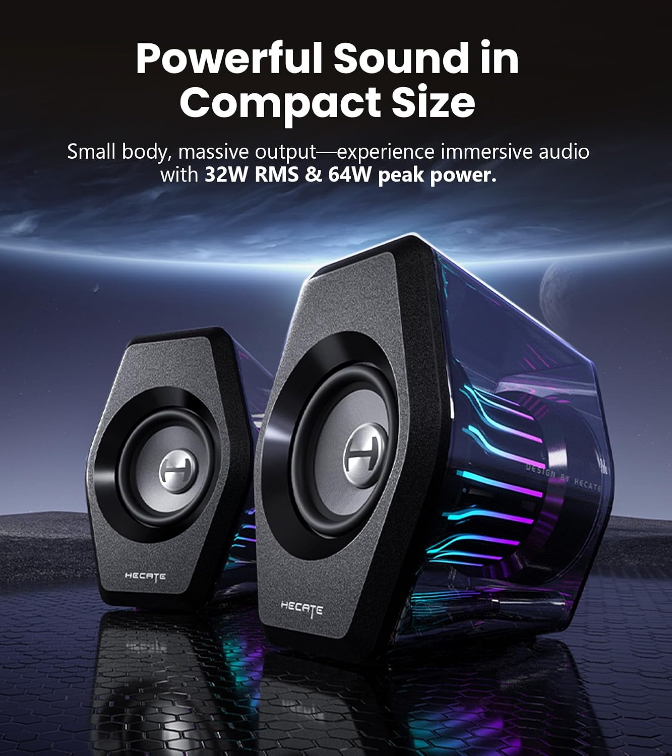 PARLANTES EDIFIER G2000 PRO 2.0 RGB GAMING 64W NEGRO - 3