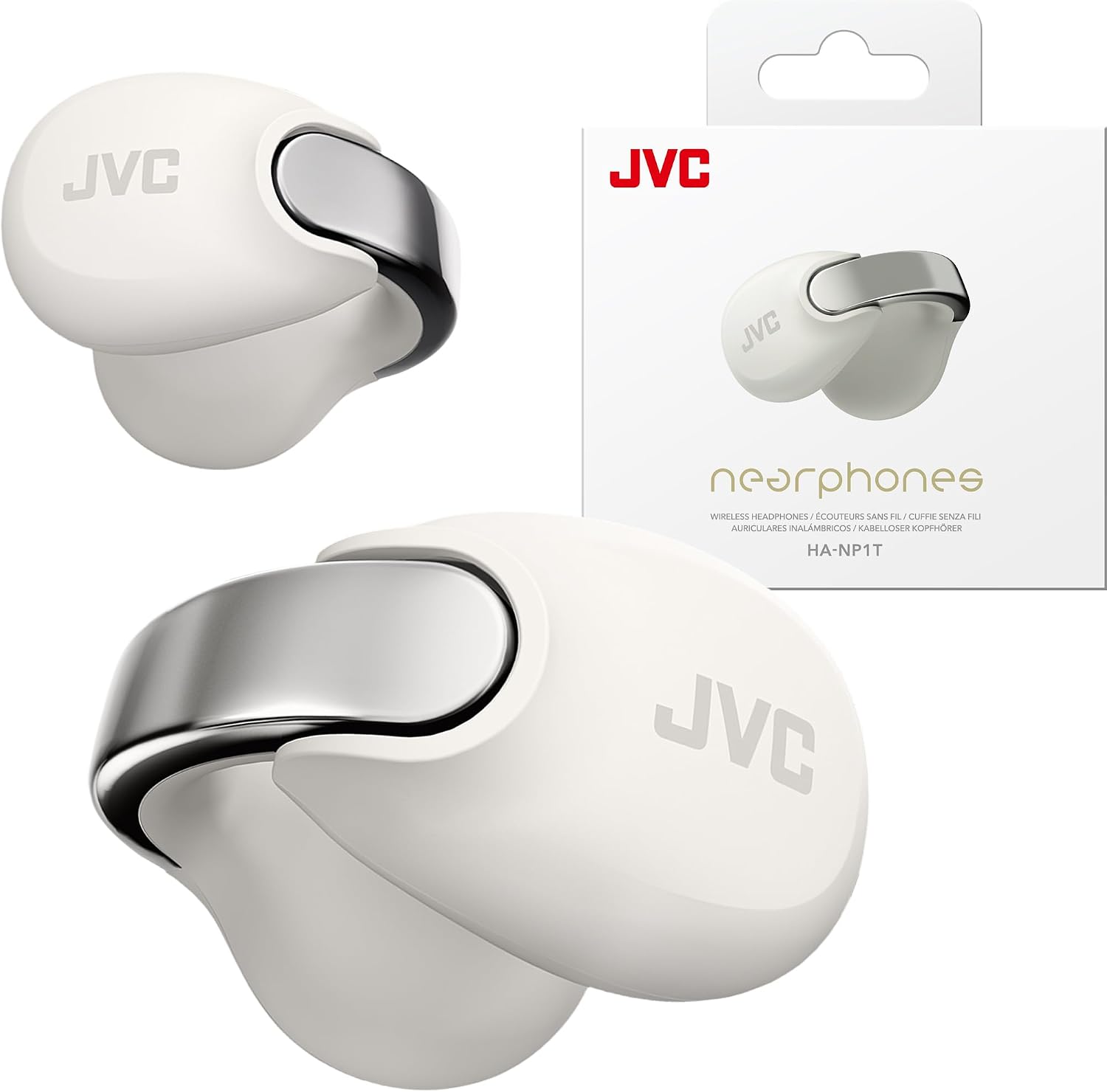 AUDÍFONOS TRUE WIRELESS JVC NEARPHONES HANP1TW BLANCO - 1