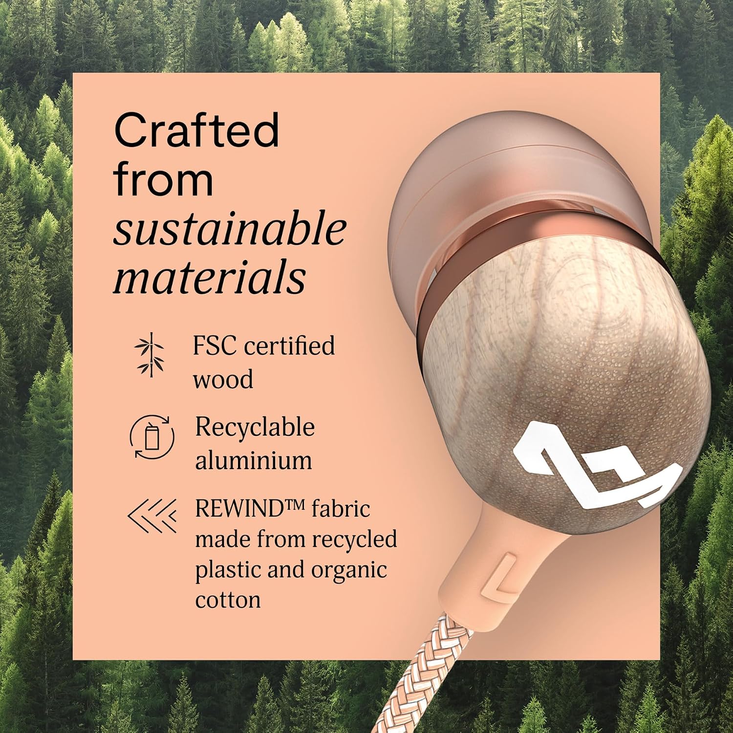 AUDÍFONOS IN-EAR HOUSE OF MARLEY SMILE JAMAICA USB-C CON MICRÓFONO COBRE - 5