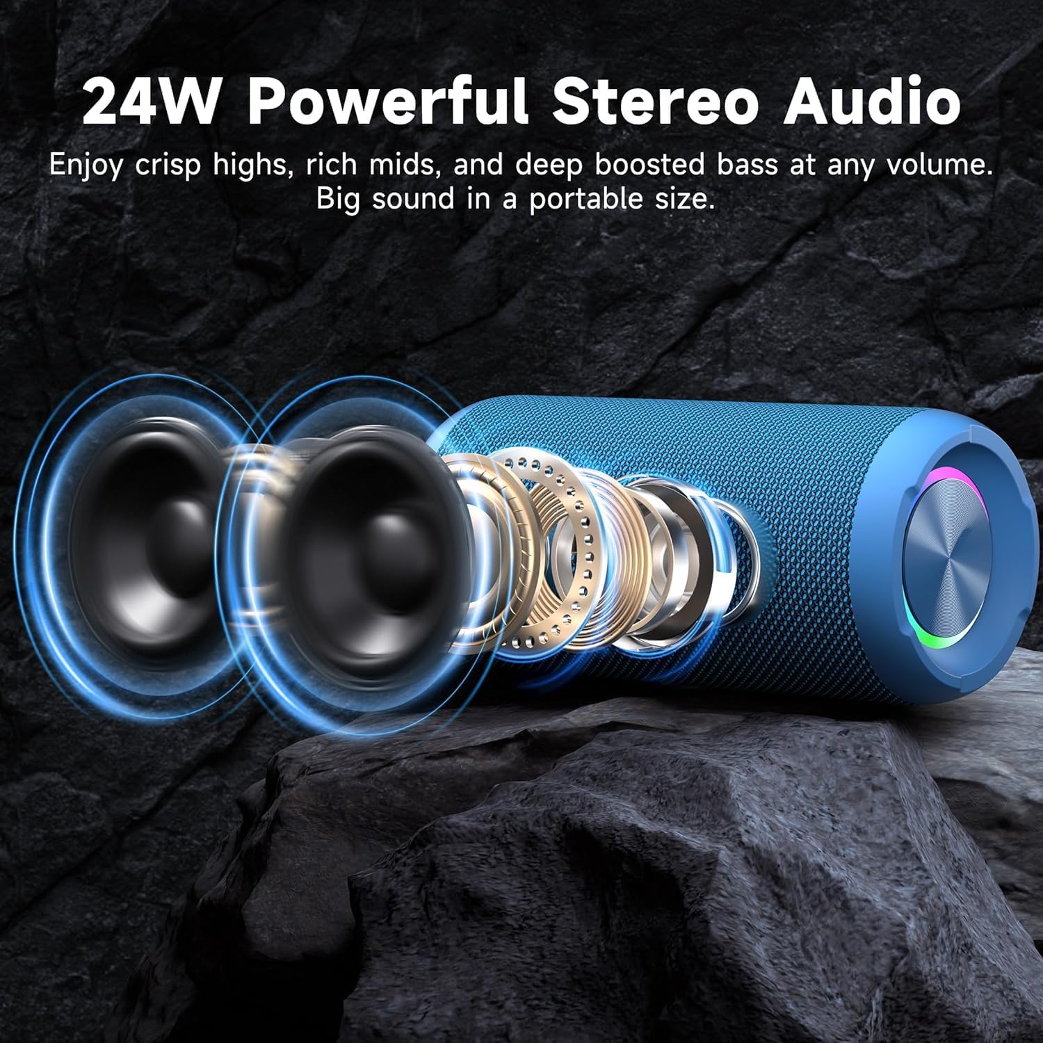 PARLANTE PORTÁTIL ORTIZAN X10 BLUETOOTH IPX7 AZUL - 2
