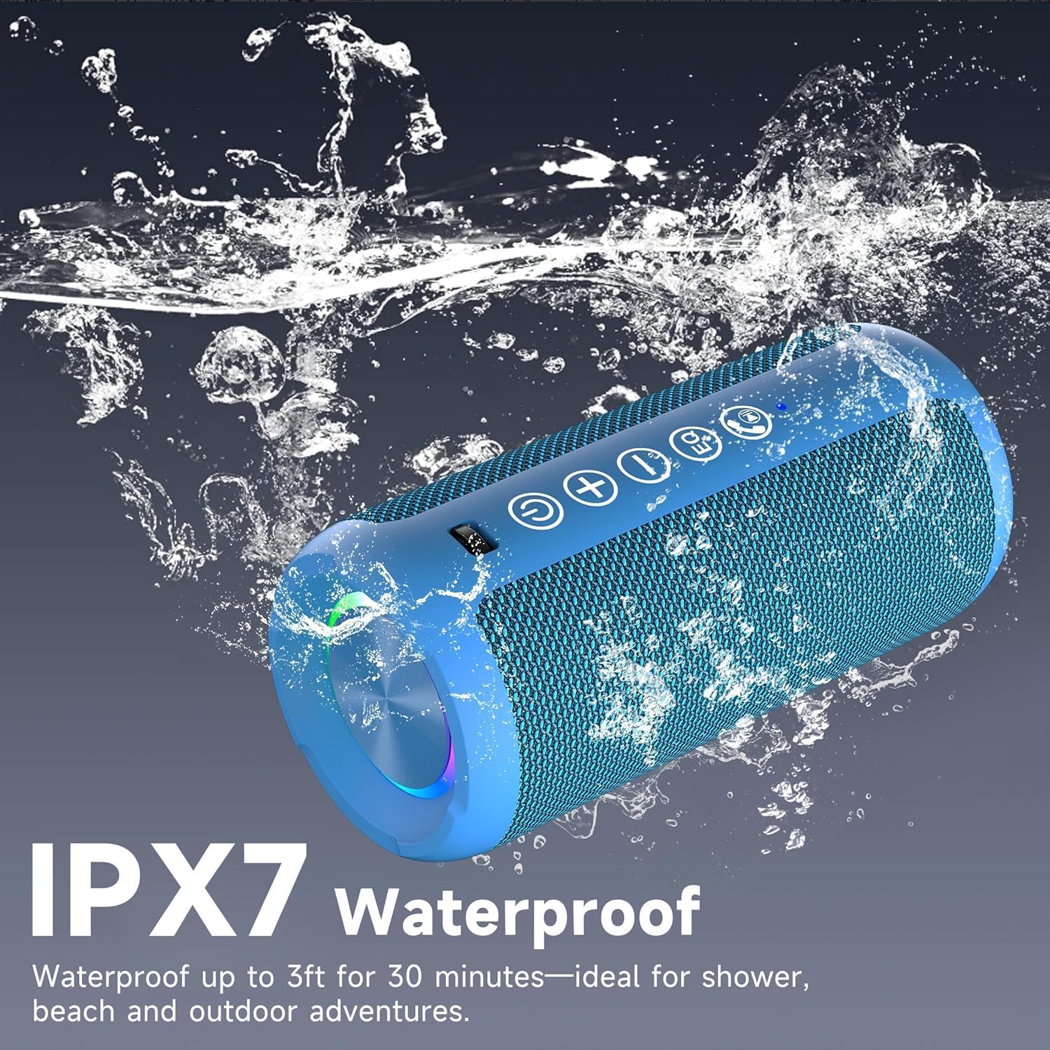 PARLANTE PORTÁTIL ORTIZAN X10 BLUETOOTH IPX7 AZUL - 4