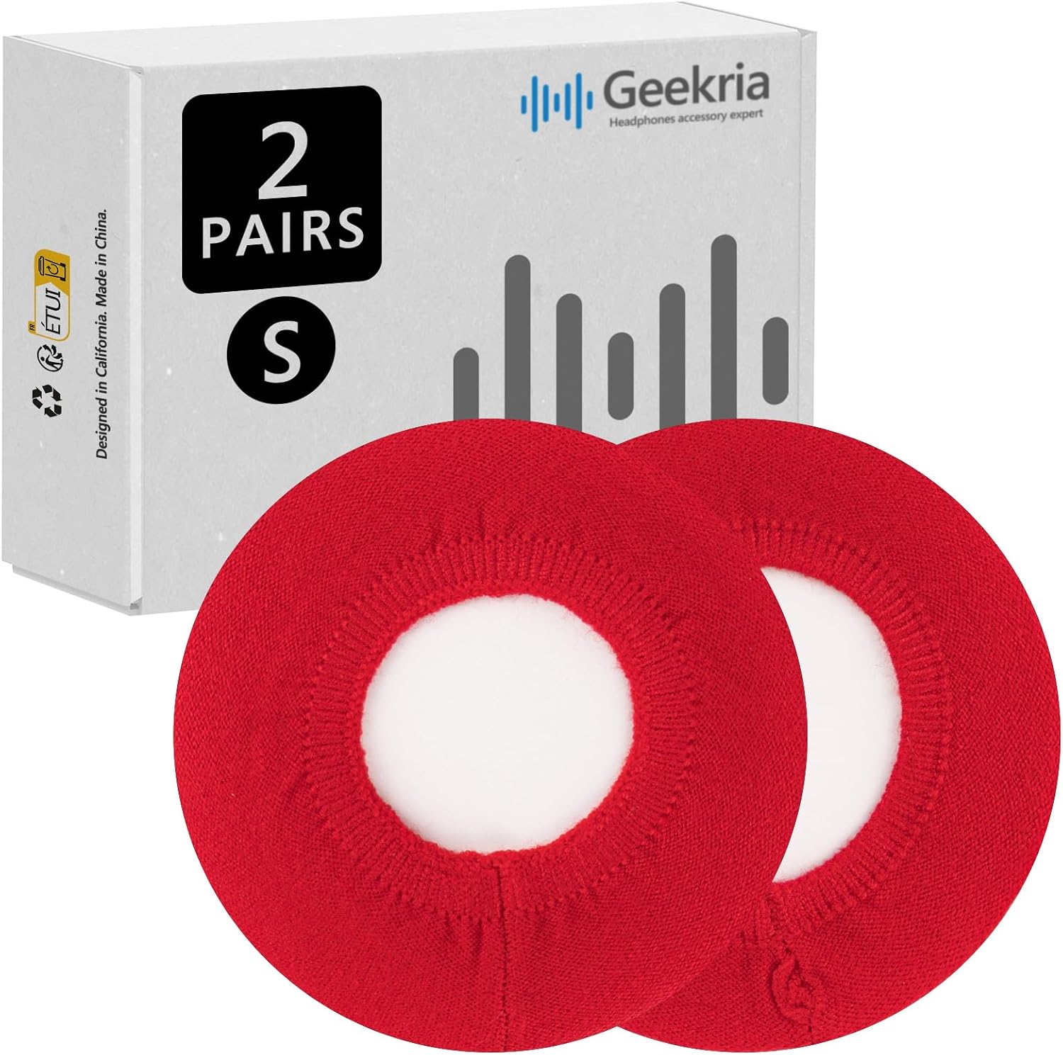 PROTECTORES PARA AUDÍFONOS GEEKRIA TAMAÑO S COLOR ROJO - 1