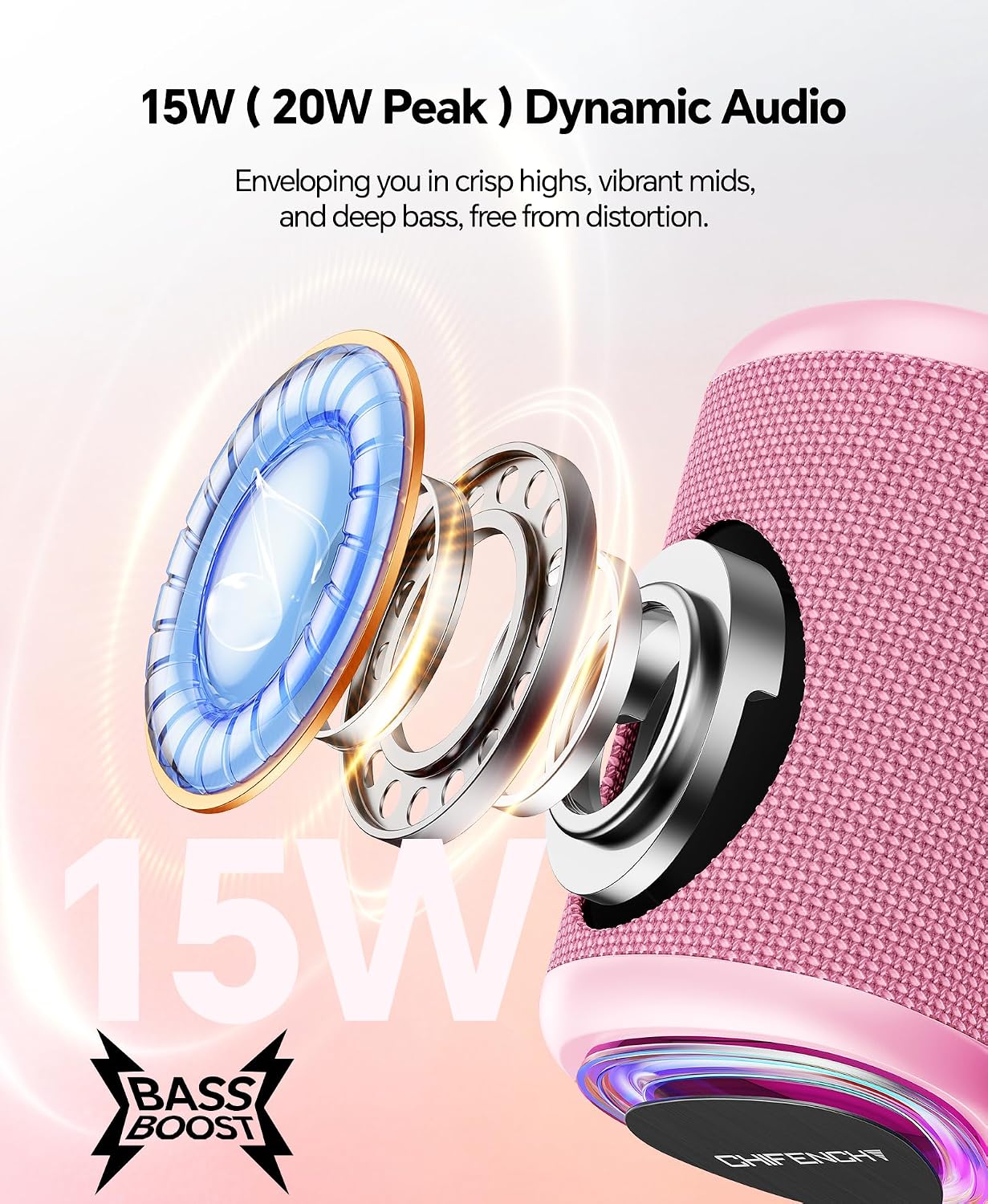 PARLANTE PORTÁTIL BLUETOOTH CHIFENCHY PULSESOUND 20W IMPERMEABLE IPX5 - 2