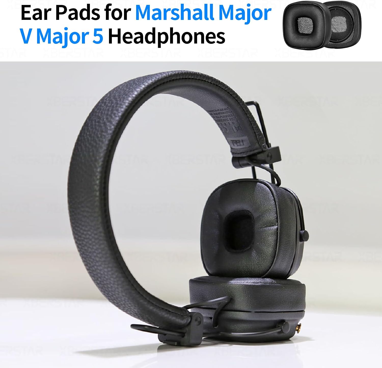 ALMOHADILLAS PARA AUDÍFONOS XBERSTAR PARA MARSHALL MAJOR V MAJOR 5 NEGRAS - 2