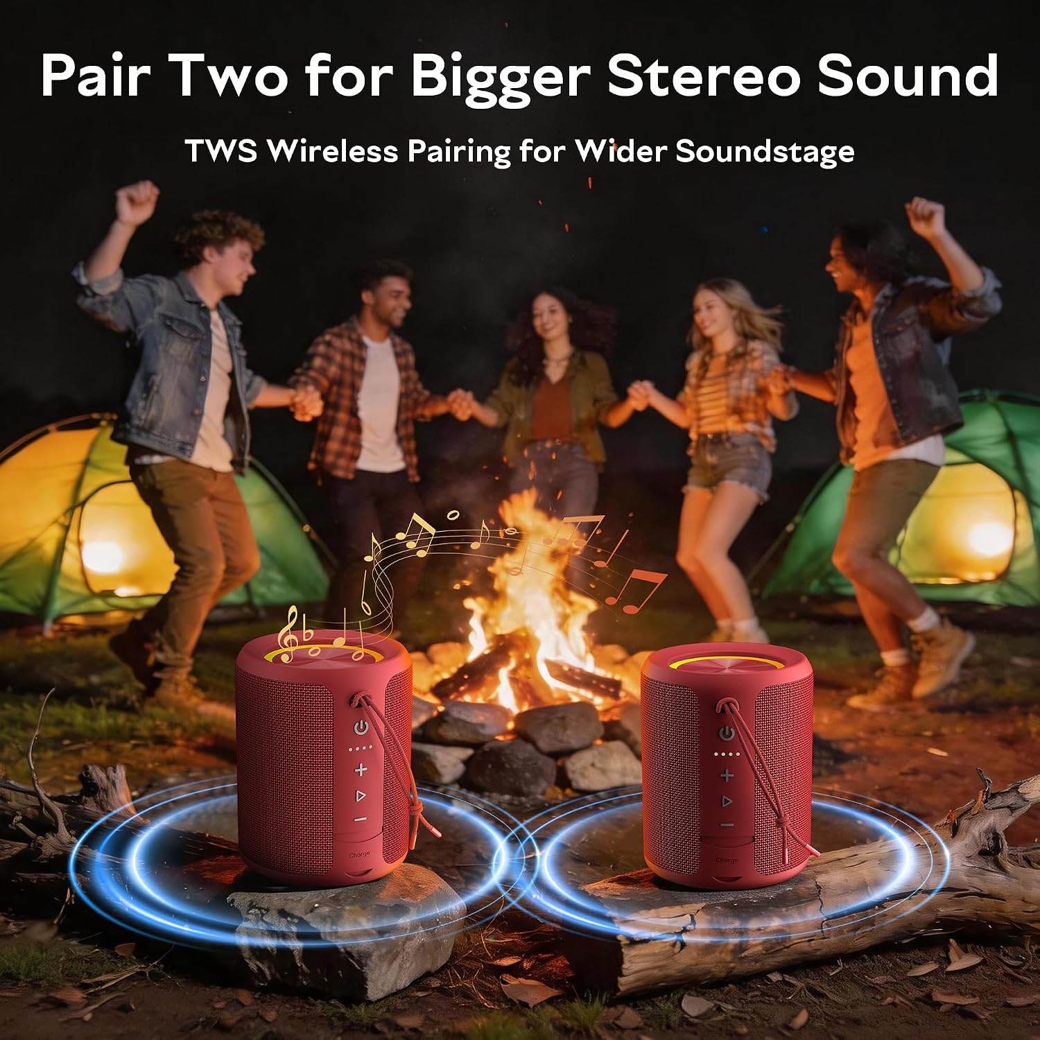 PARLANTE PORTÁTIL BLUETOOTH DUDGSIS IPX7 20W ROJO - 4