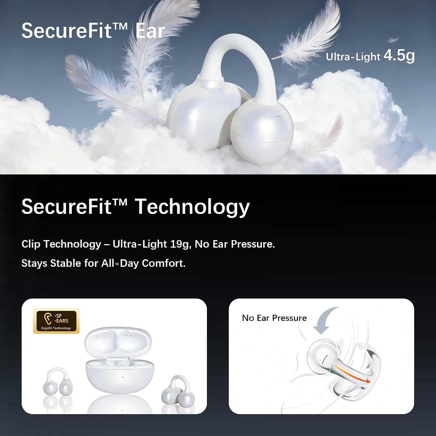 AUDÍFONOS ESSONIO M30 BLUETOOTH 6.0 OPEN EAR CLIP-ON - 3
