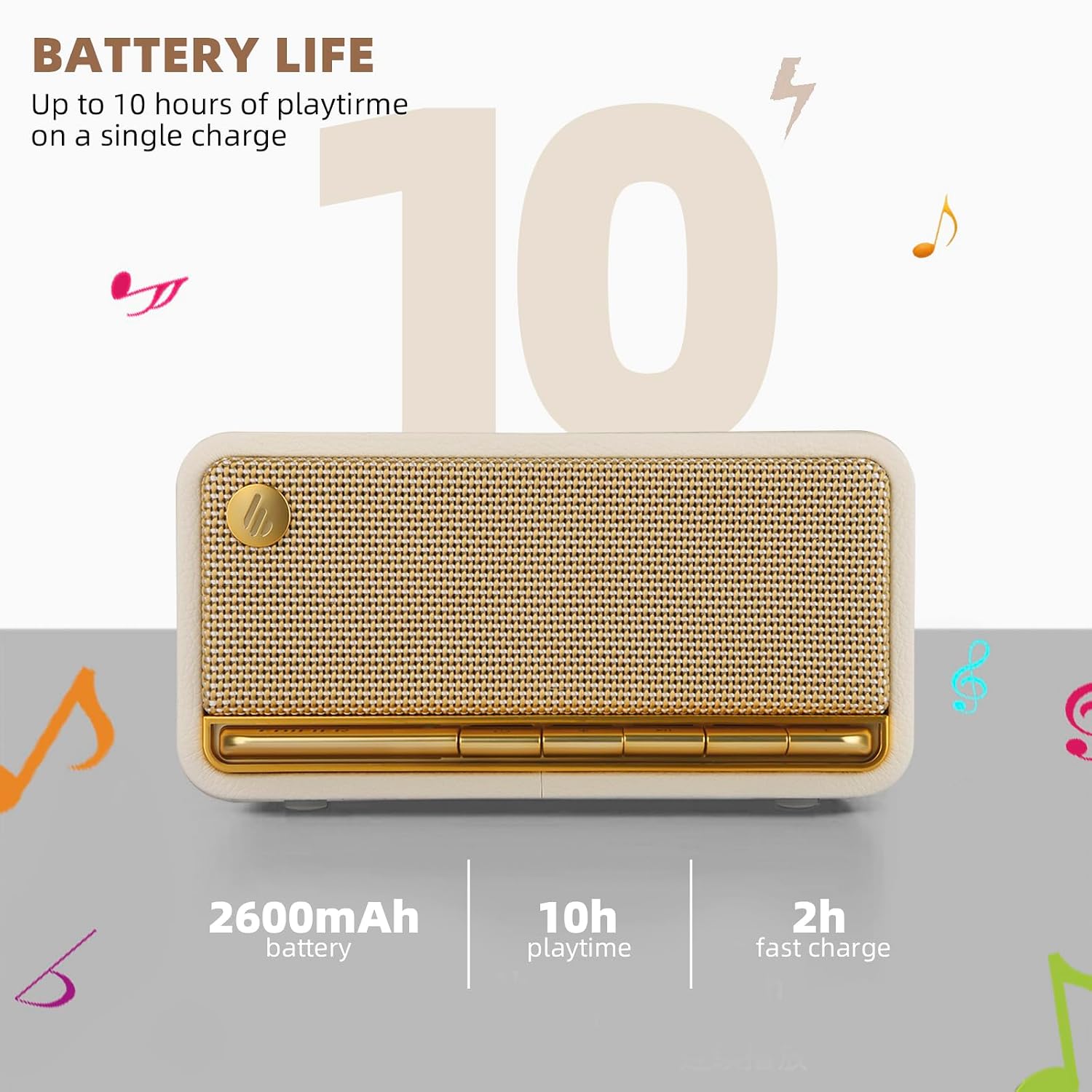 PARLANTE PORTÁTIL EDIFIER RETRO WOOD BLUETOOTH 20W BLANCO - 4