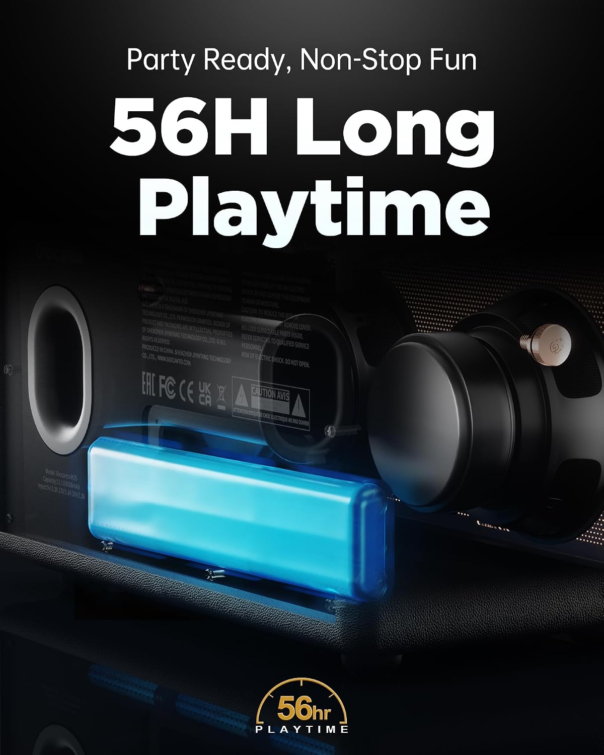 PARLANTE BLUETOOTH PORTÁTIL GIOCANTO M25 150W ROJO - 4