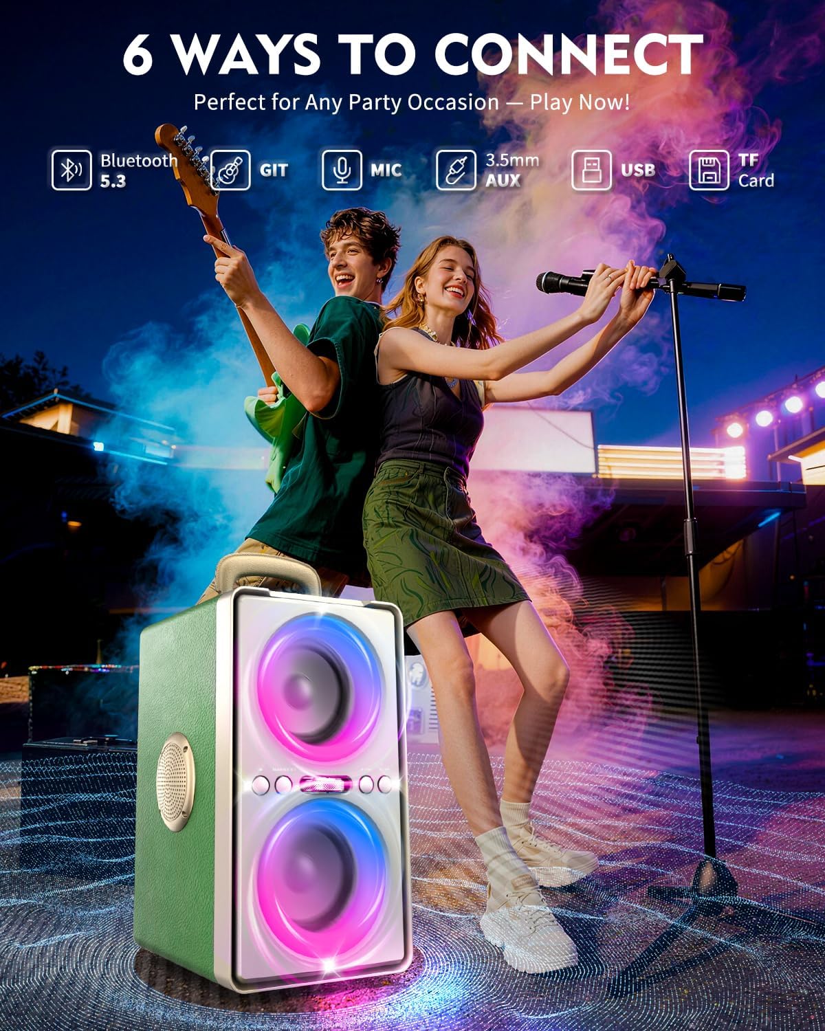 PARLANTE BLUETOOTH YIER 240W VERDE - 5