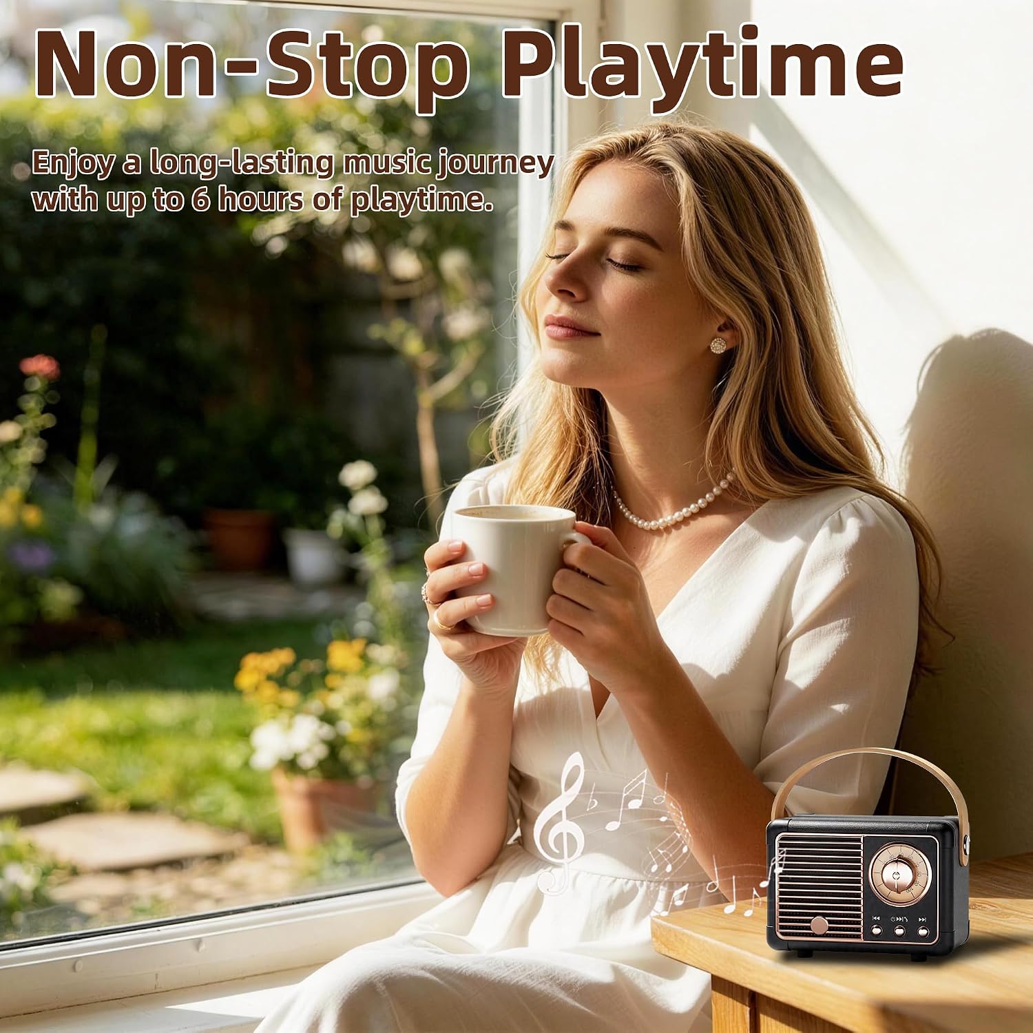 PARLANTE PORTÁTIL BAOLIRA RETRO BLUETOOTH PEQUEÑO - 5