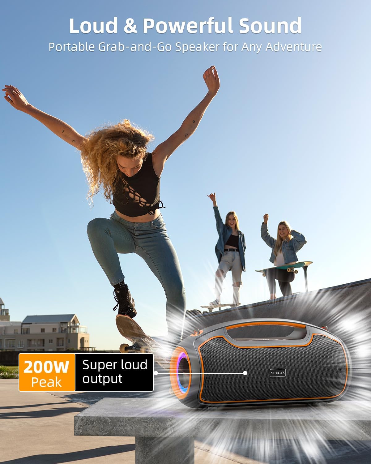 PARLANTE PORTÁTIL BLUETOOTH VUOPAX 200W CON BASS BOOST Y BATERÍA 12000MAH - 4