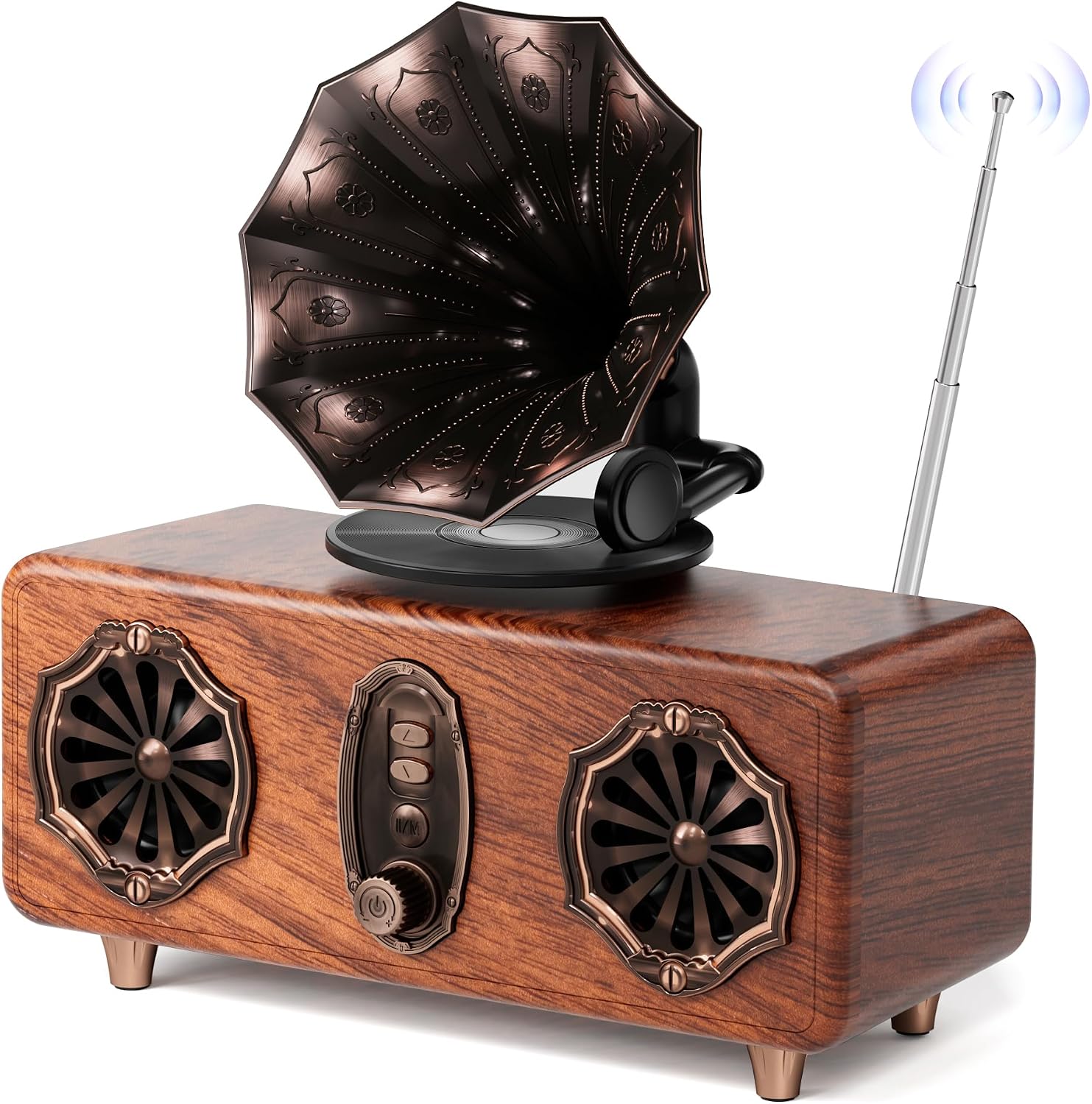PARLANTE BLUETOOTH RETRO ASXILL CON RADIO FM Y DISEÑO DUAL - 1