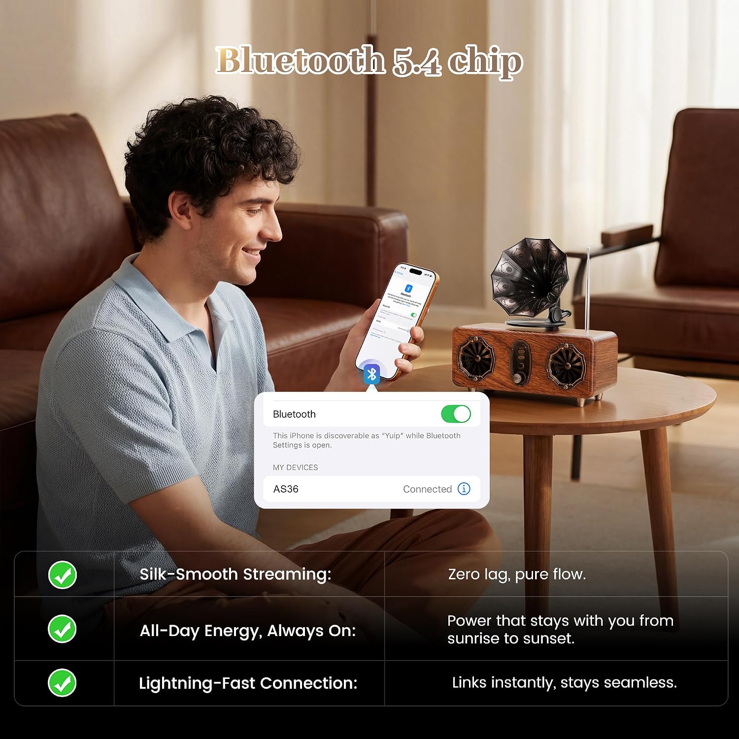PARLANTE BLUETOOTH RETRO ASXILL CON RADIO FM Y DISEÑO DUAL - 4