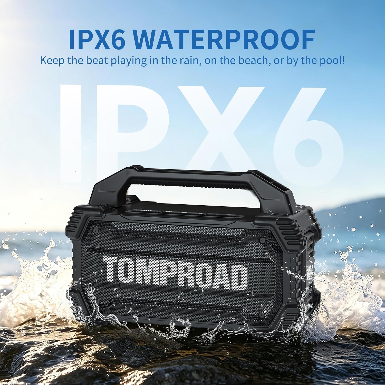 PARLANTE PORTÁTIL TOMPROAD K40 BLUETOOTH 160W IPX6 NEGRO - 3
