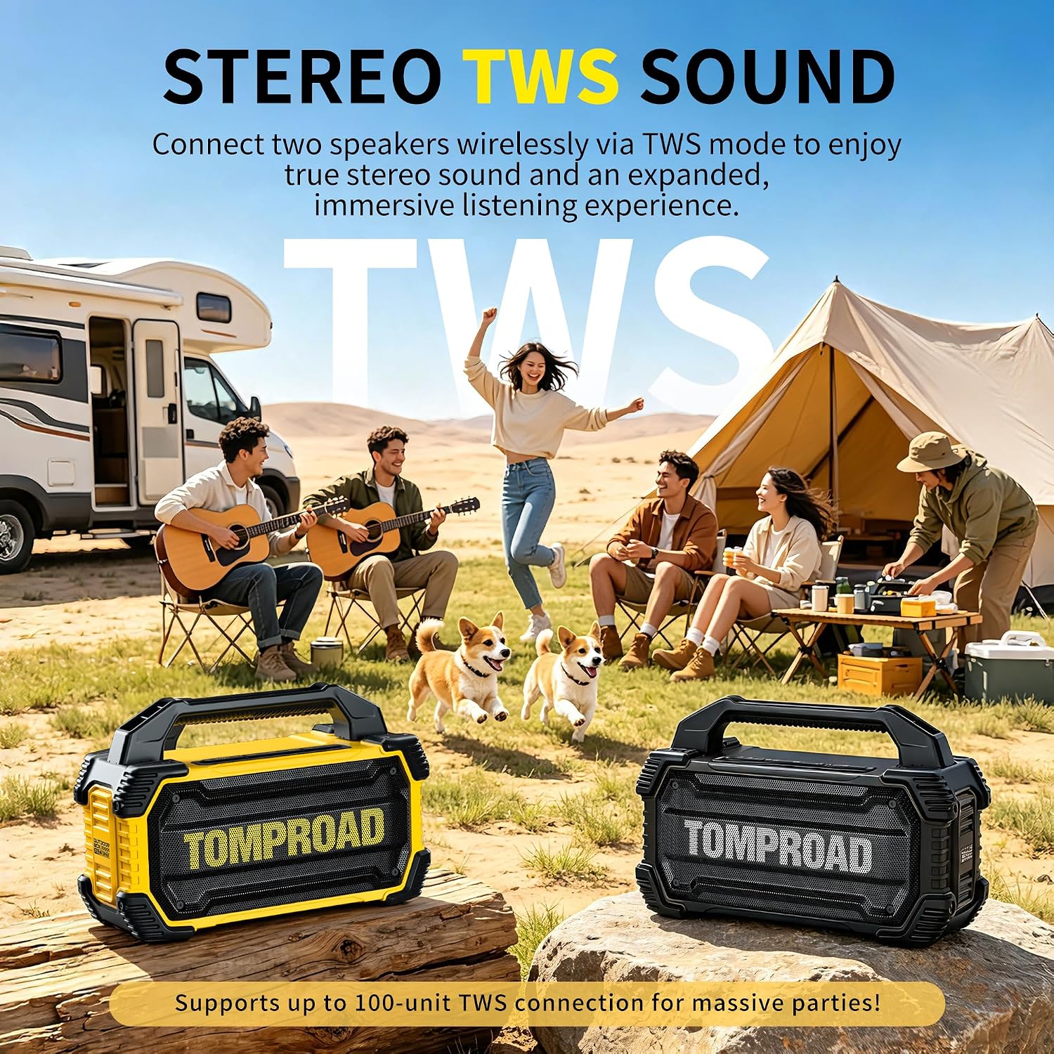PARLANTE PORTÁTIL TOMPROAD K40 BLUETOOTH 160W IPX6 NEGRO - 5
