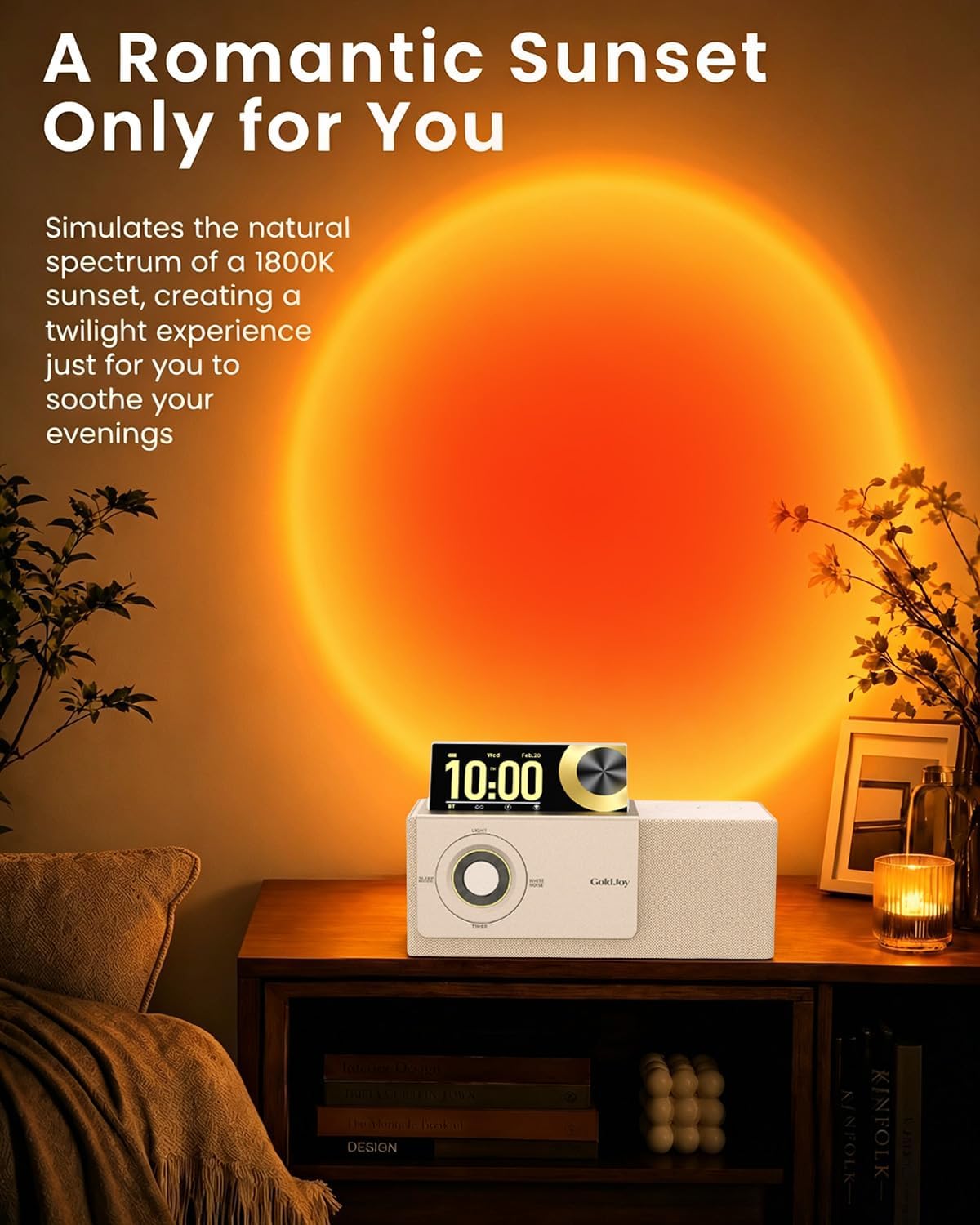 PARLANTE BLUETOOTH GOLDJOY 7 EN 1 BEIGE CON ESTACIÓN DE CARGA INALÁMBRICA - 5