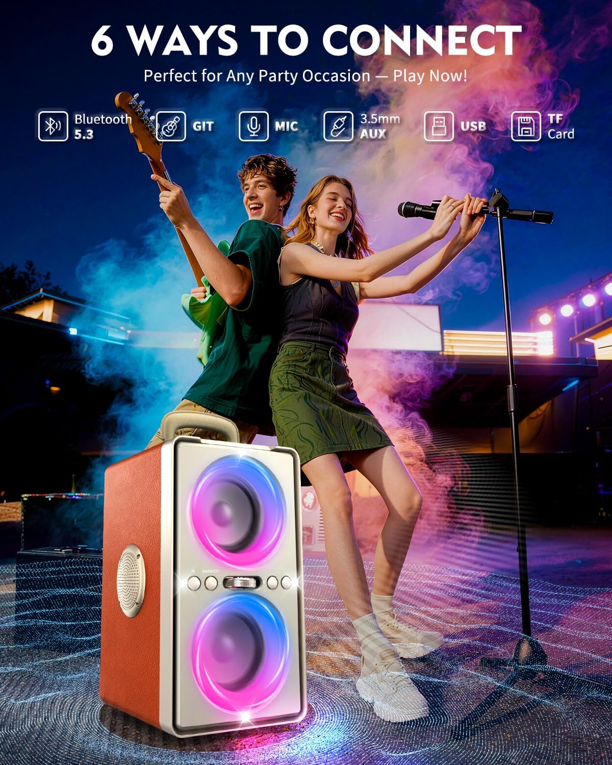 PARLANTE BLUETOOTH YIER 240W NARANJA - 4