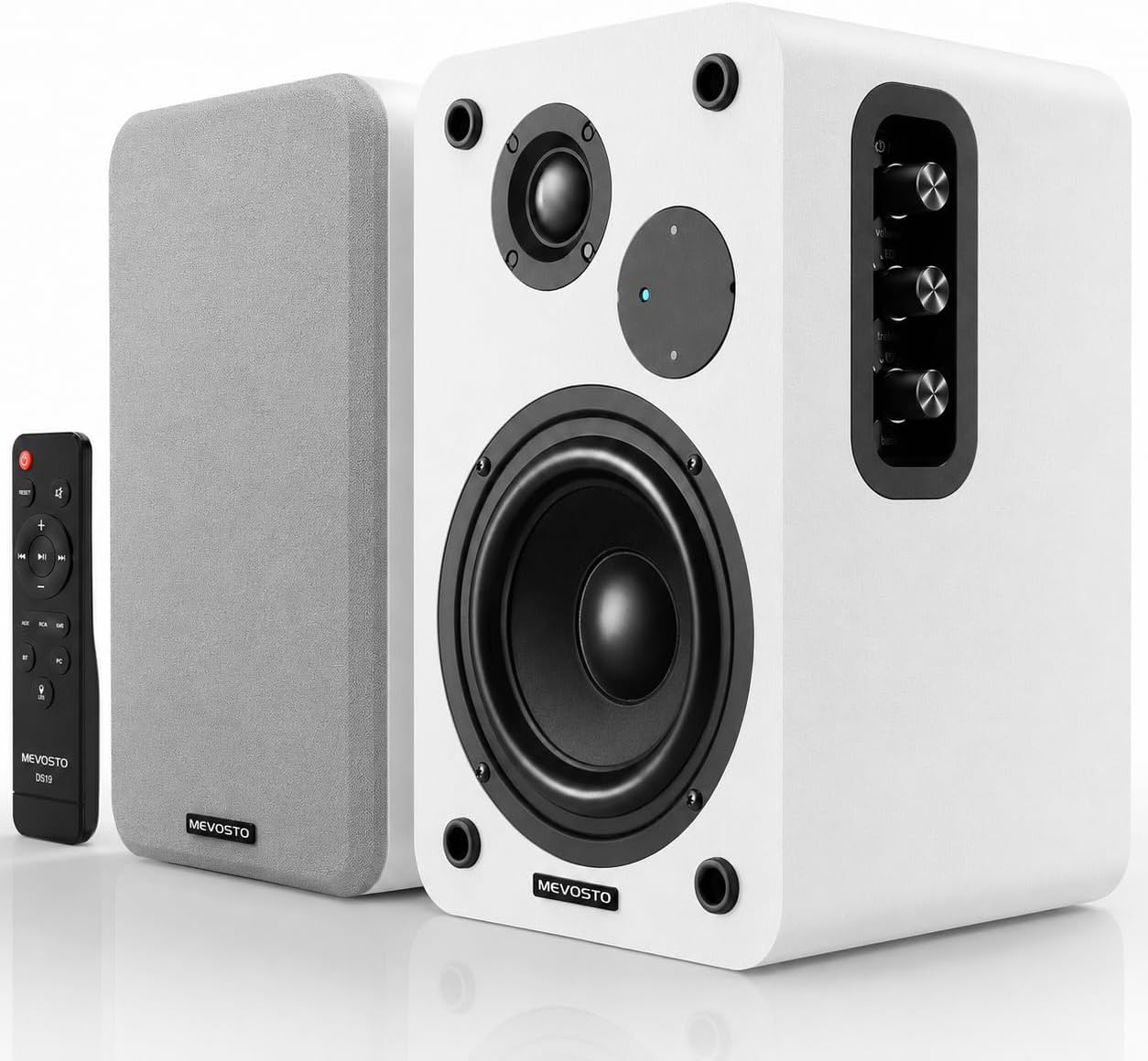 PARLANTES DE ESTANTE MEVOSTO DS19 BLANCO 5 PULGADAS - 1