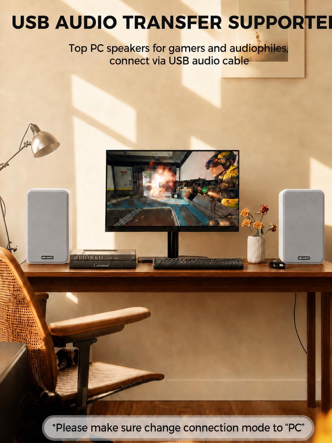 PARLANTES DE ESTANTE MEVOSTO DS19 BLANCO 5 PULGADAS - 4