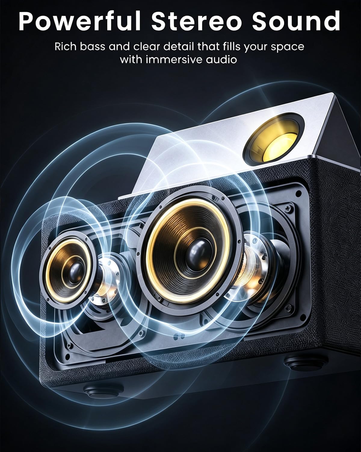 PARLANTE BLUETOOTH GOLDJOY 7 EN 1 CON ESTACIÓN DE CARGA INALÁMBRICA - 3