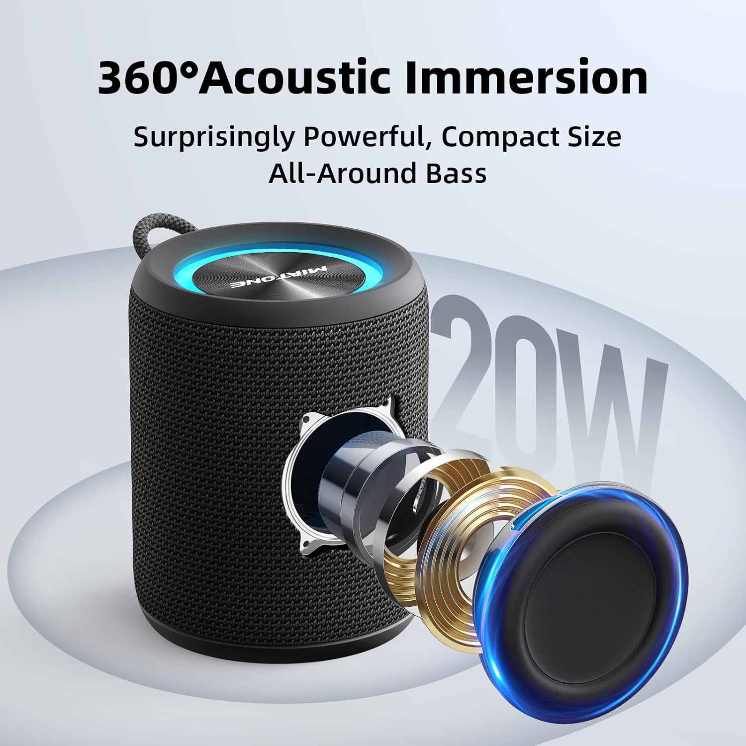 PARLANTE PORTÁTIL MIATONE RUSH M 20W BLUETOOTH IP67 NEGRO - 2
