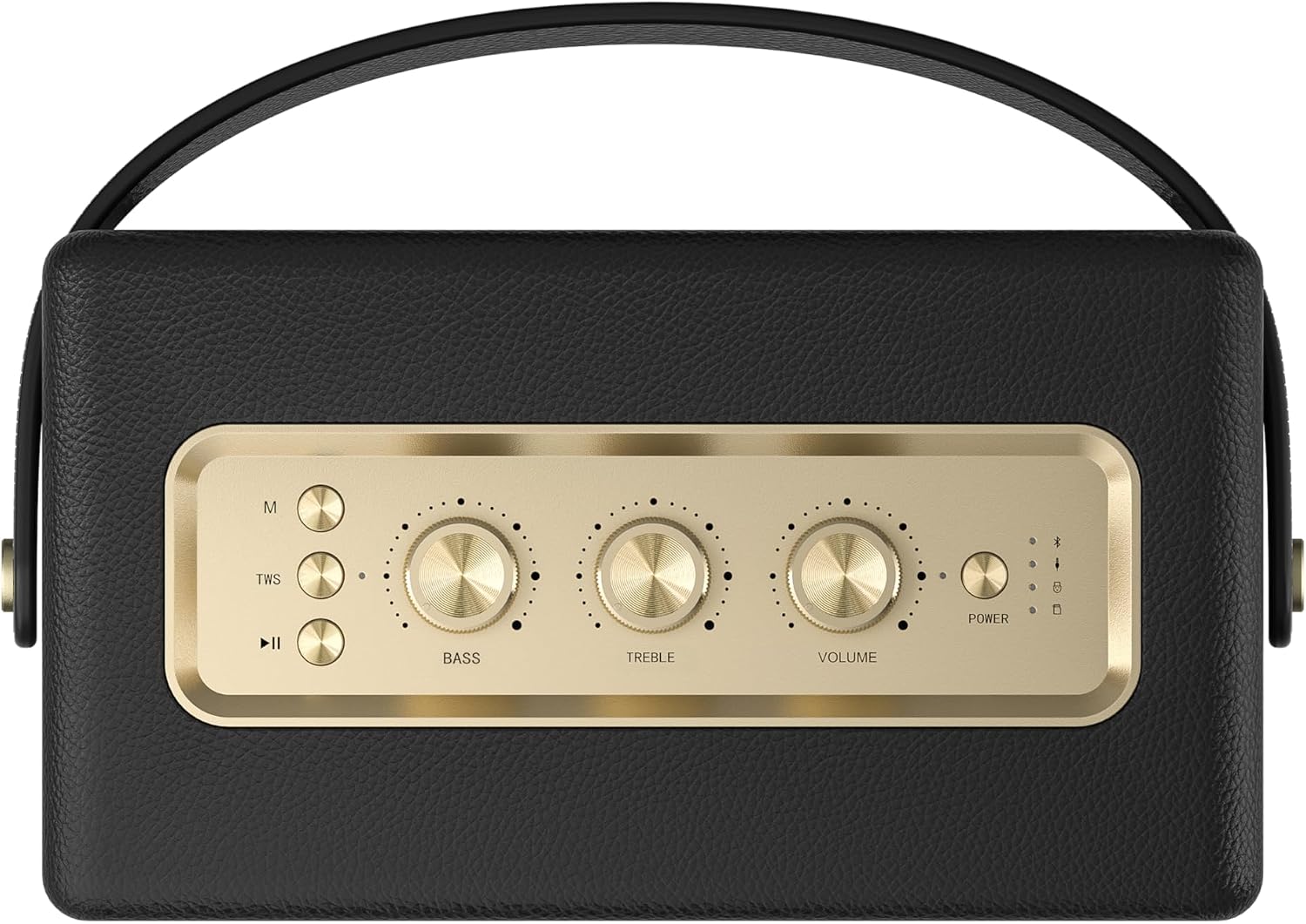 PARLANTE PORTÁTIL MLOVE A200 BLUETOOTH RETRO NEGRO Y DORADO - 2