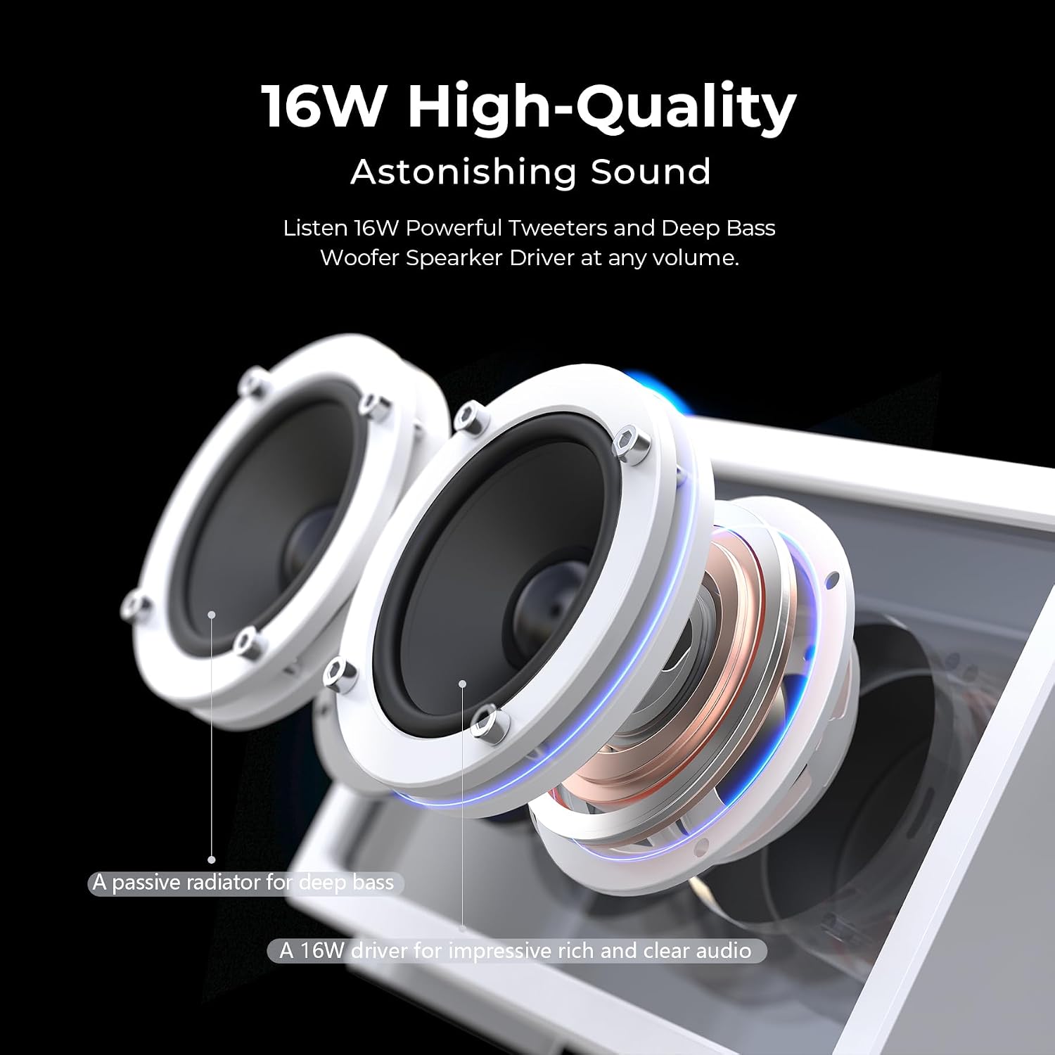 PARLANTE PORTÁTIL JAYINE CASSETTE BLUETOOTH 16W BLANCO - 2