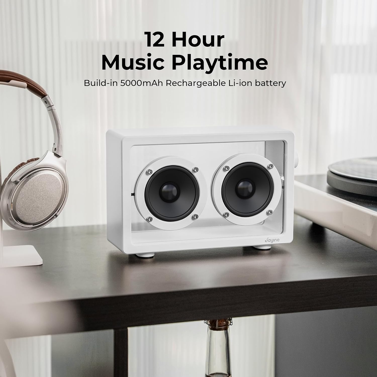 PARLANTE PORTÁTIL JAYINE CASSETTE BLUETOOTH 16W BLANCO - 4