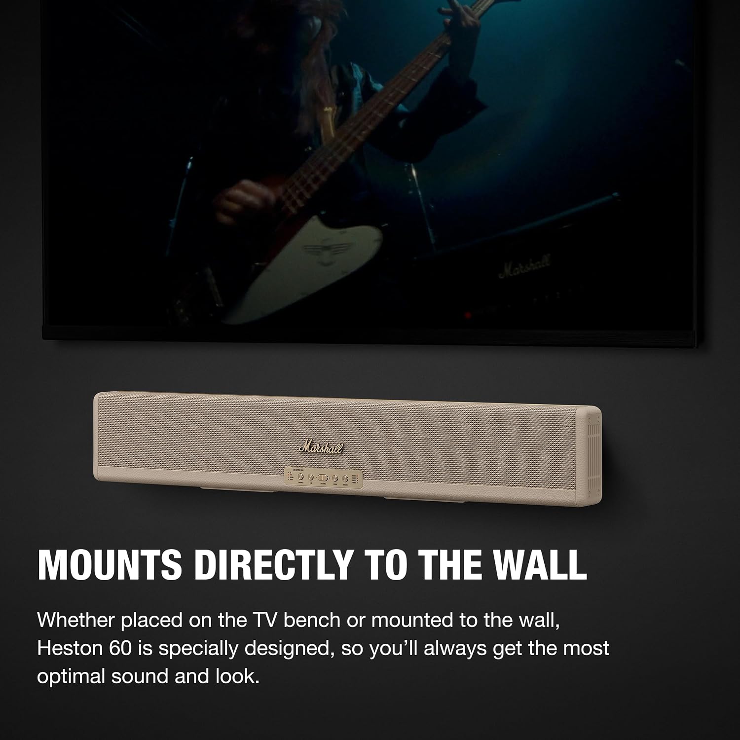BARRA DE SONIDO MARSHALL HESTON 60 CON DOLBY ATMOS COLOR CREMA - 2