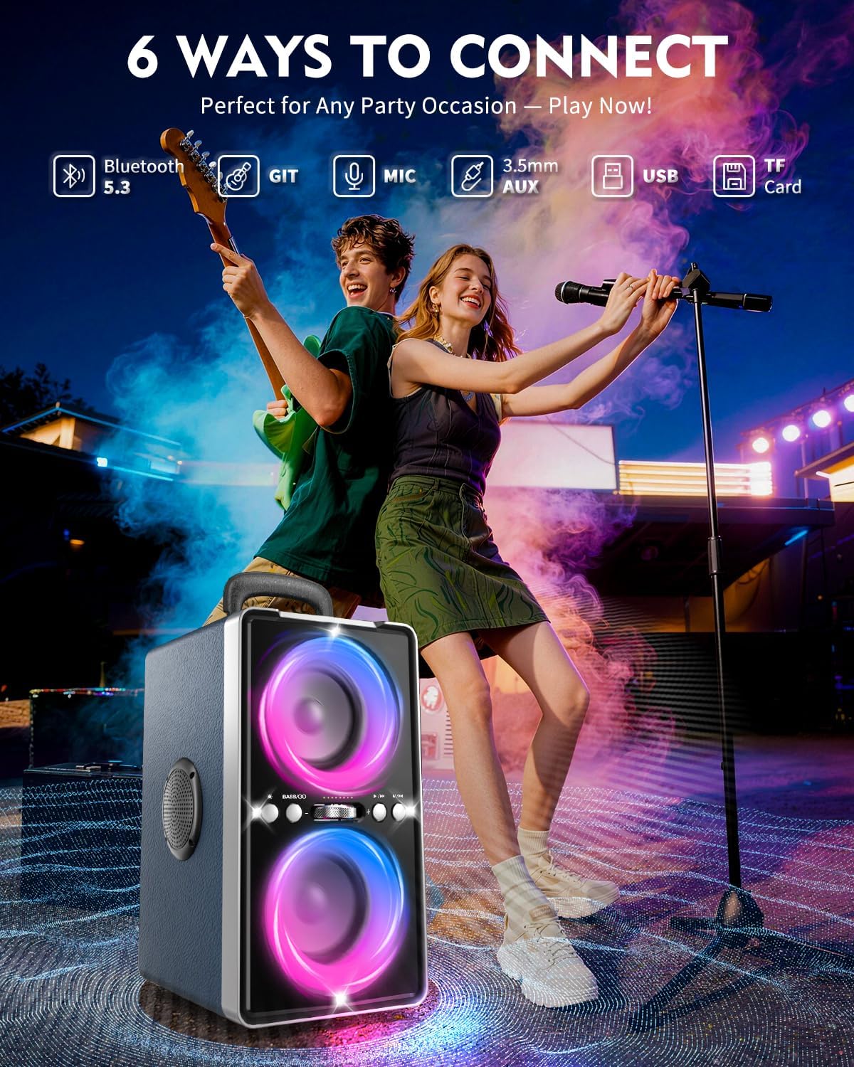 PARLANTE BLUETOOTH YIER 240W AZUL - 4