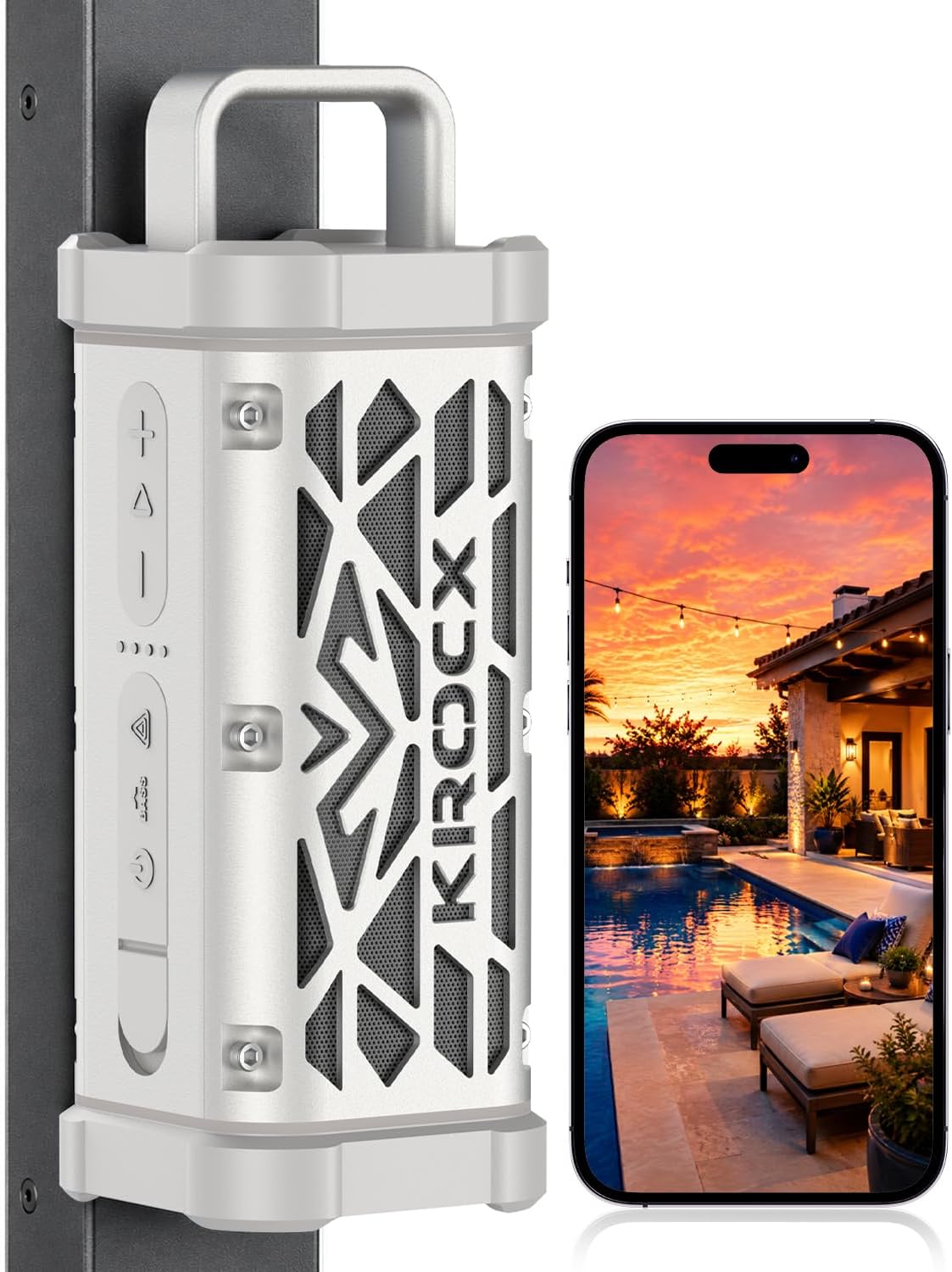 PARLANTE PORTÁTIL KROCX TRAVOR BLUETOOTH MAGNÉTICO IP68 - 1