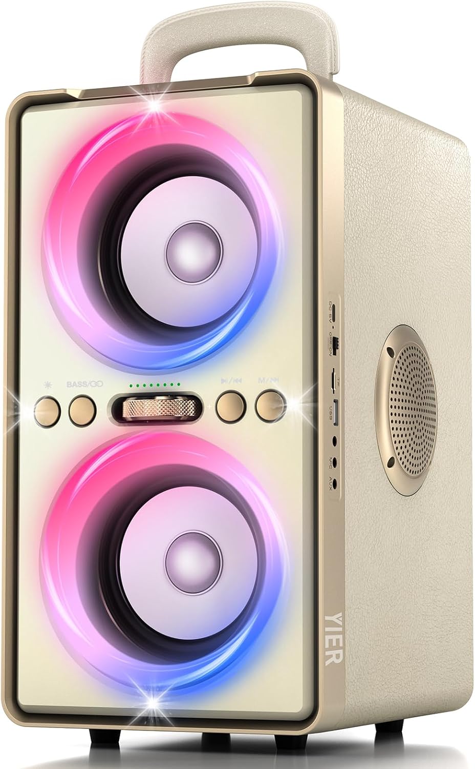 PARLANTE BLUETOOTH YIER 240W BLANCO CON BASSUP Y LUCES RGB - 1