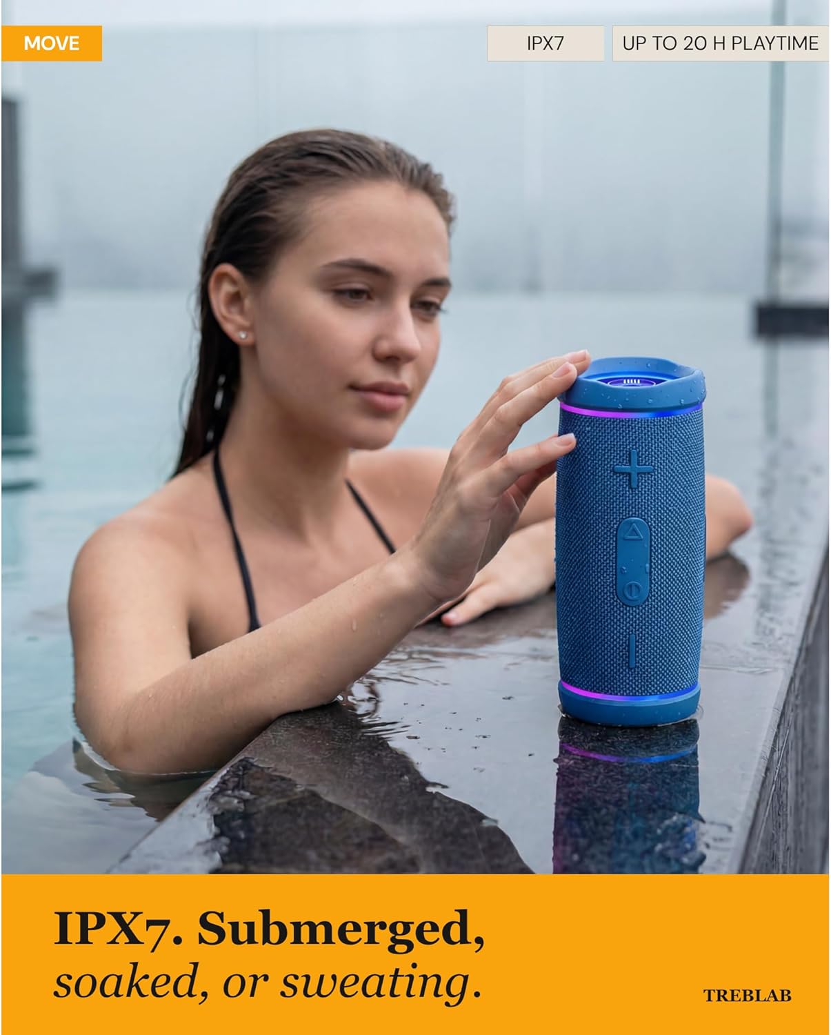 PARLANTE PORTÁTIL TREBLAB HD77 BLUETOOTH 30W AZUL - 3