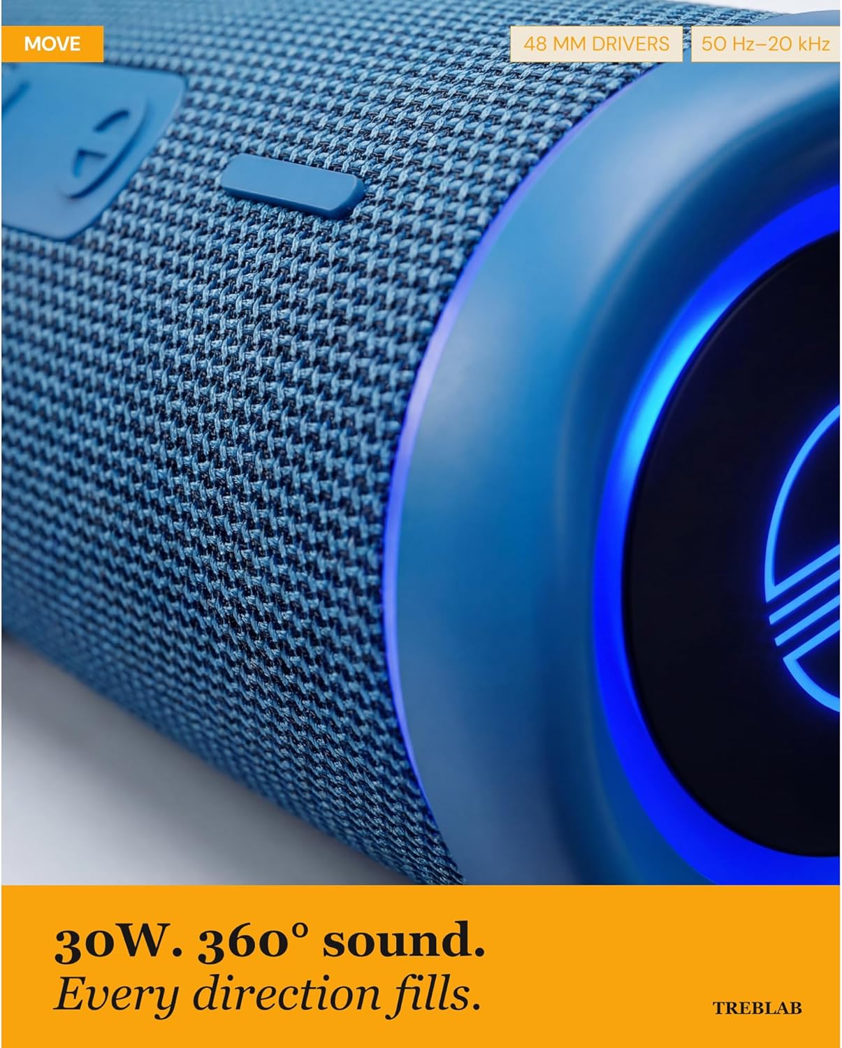 PARLANTE PORTÁTIL TREBLAB HD77 BLUETOOTH 30W AZUL - 4