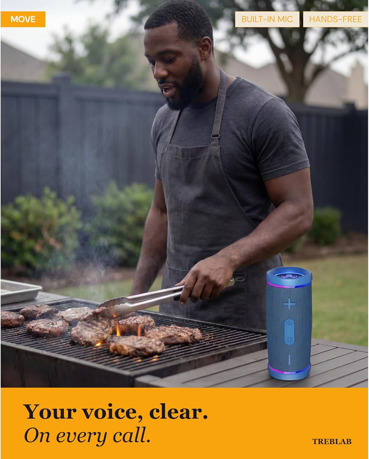 PARLANTE PORTÁTIL TREBLAB HD77 BLUETOOTH 30W AZUL - 5