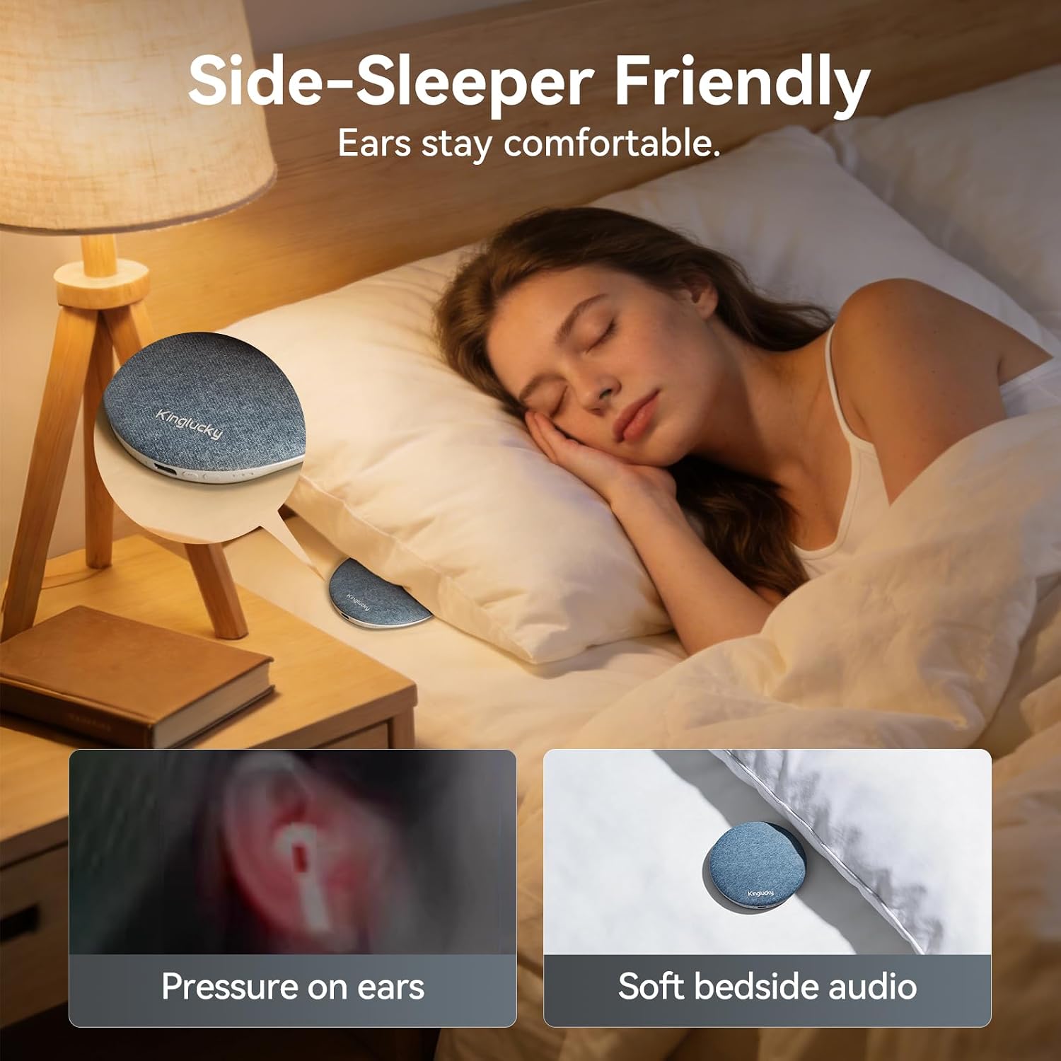 PARLANTE PORTÁTIL KINGLUCKY X50 PARA ESCUCHAR EN ALMOHADA CON BLUETOOTH - 3