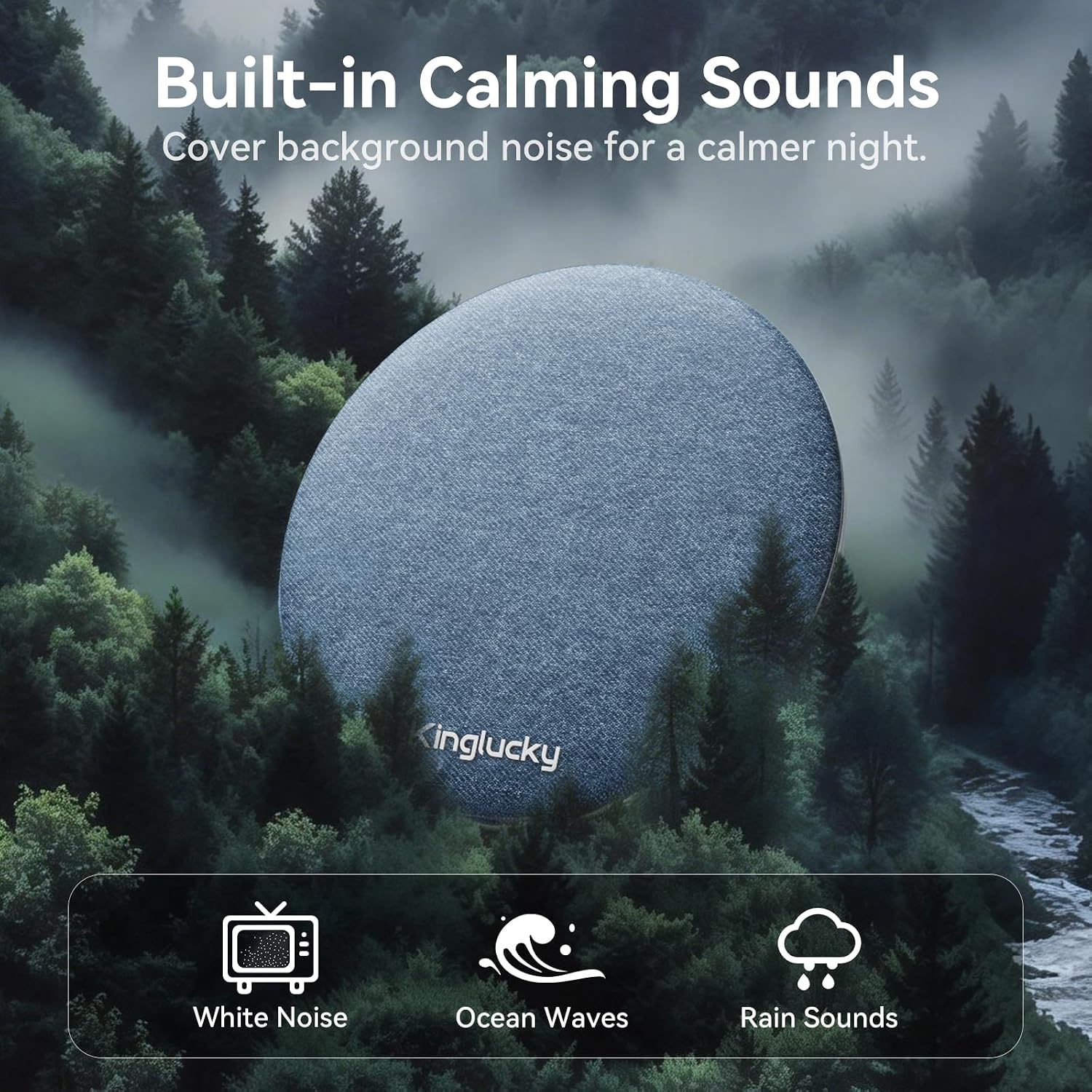 PARLANTE PORTÁTIL KINGLUCKY X50 PARA ESCUCHAR EN ALMOHADA CON BLUETOOTH - 5