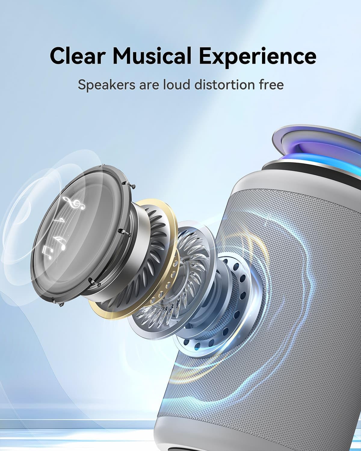 PARLANTE PORTÁTIL BLUETOOTH LENRUE PEQUEÑO CON LUCES Y SONIDO ESTÉREO TWS 30W - 2