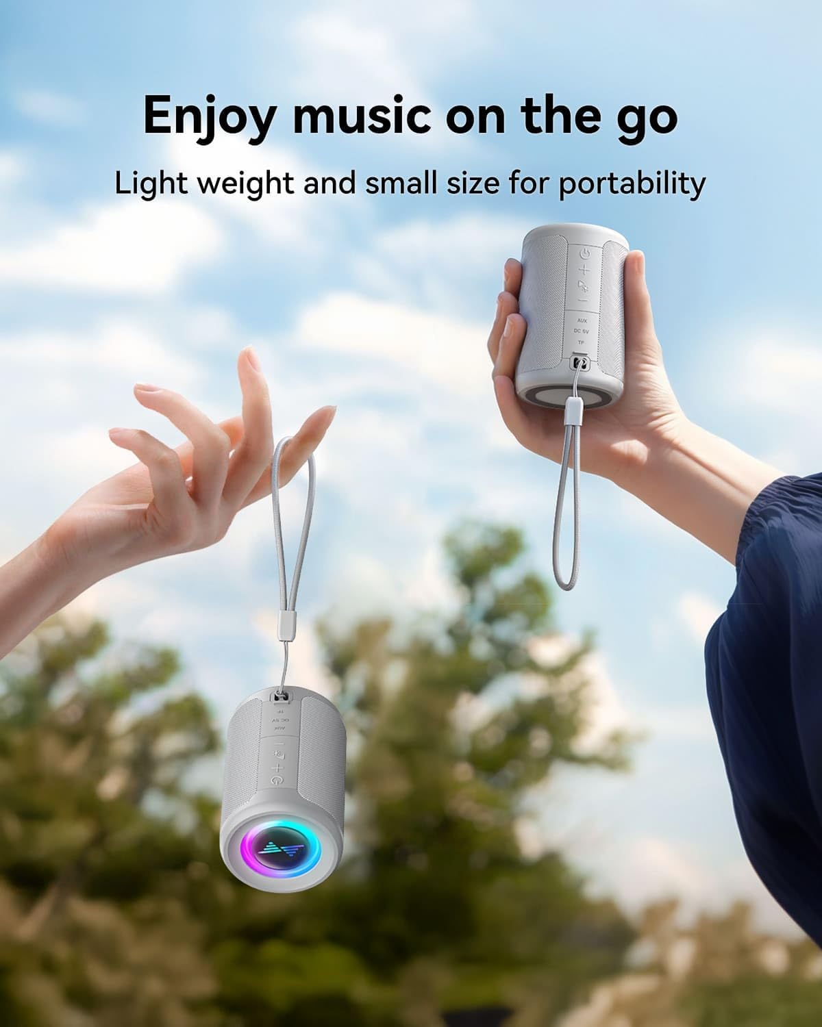PARLANTE PORTÁTIL BLUETOOTH LENRUE PEQUEÑO CON LUCES Y SONIDO ESTÉREO TWS 30W - 3