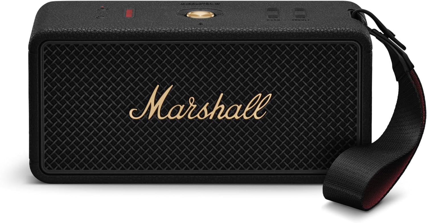 PARLANTE PORTÁTIL MARSHALL MIDDLETON II BLUETOOTH IMPERMEABLE NEGRO Y BRONCE - 1