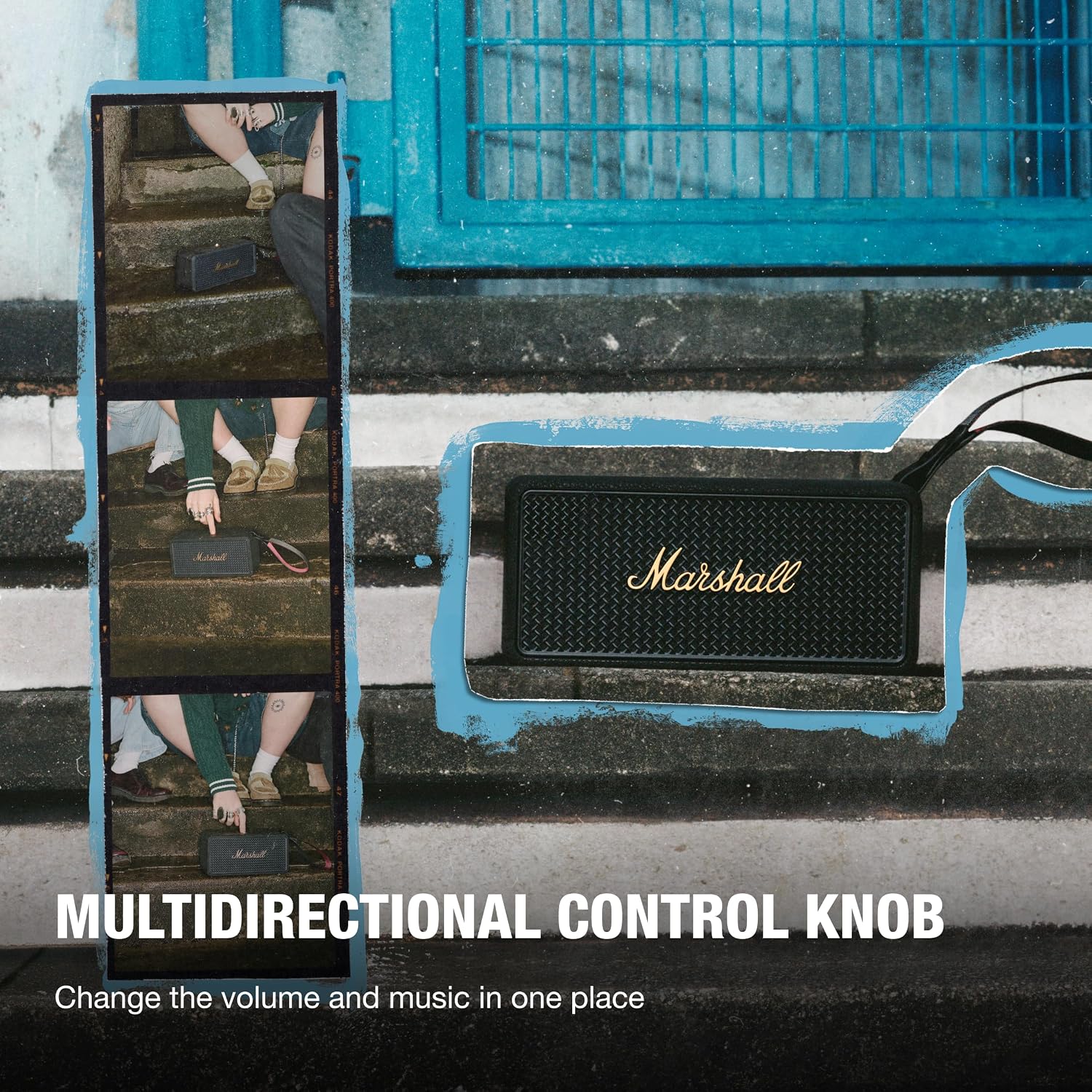 PARLANTE PORTÁTIL MARSHALL MIDDLETON II BLUETOOTH IMPERMEABLE NEGRO Y BRONCE - 5