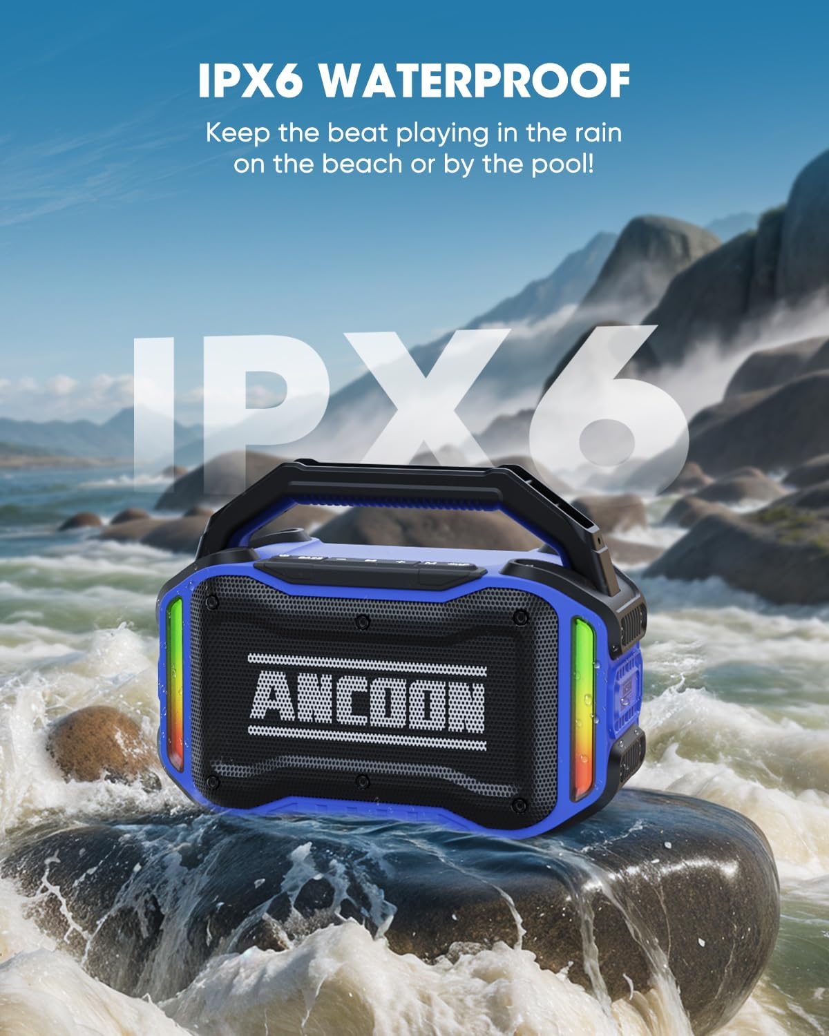 PARLANTE PORTÁTIL ANCOON BLUETOOTH 80W IPX6 AZUL - 3