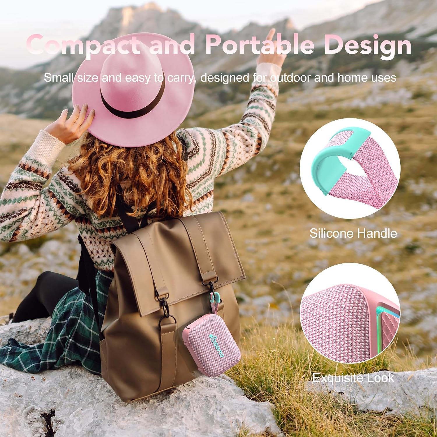 PARLANTE PORTÁTIL BLUETOOTH DBSONO IPX5 RESISTENTE AL AGUA ROSA - 5