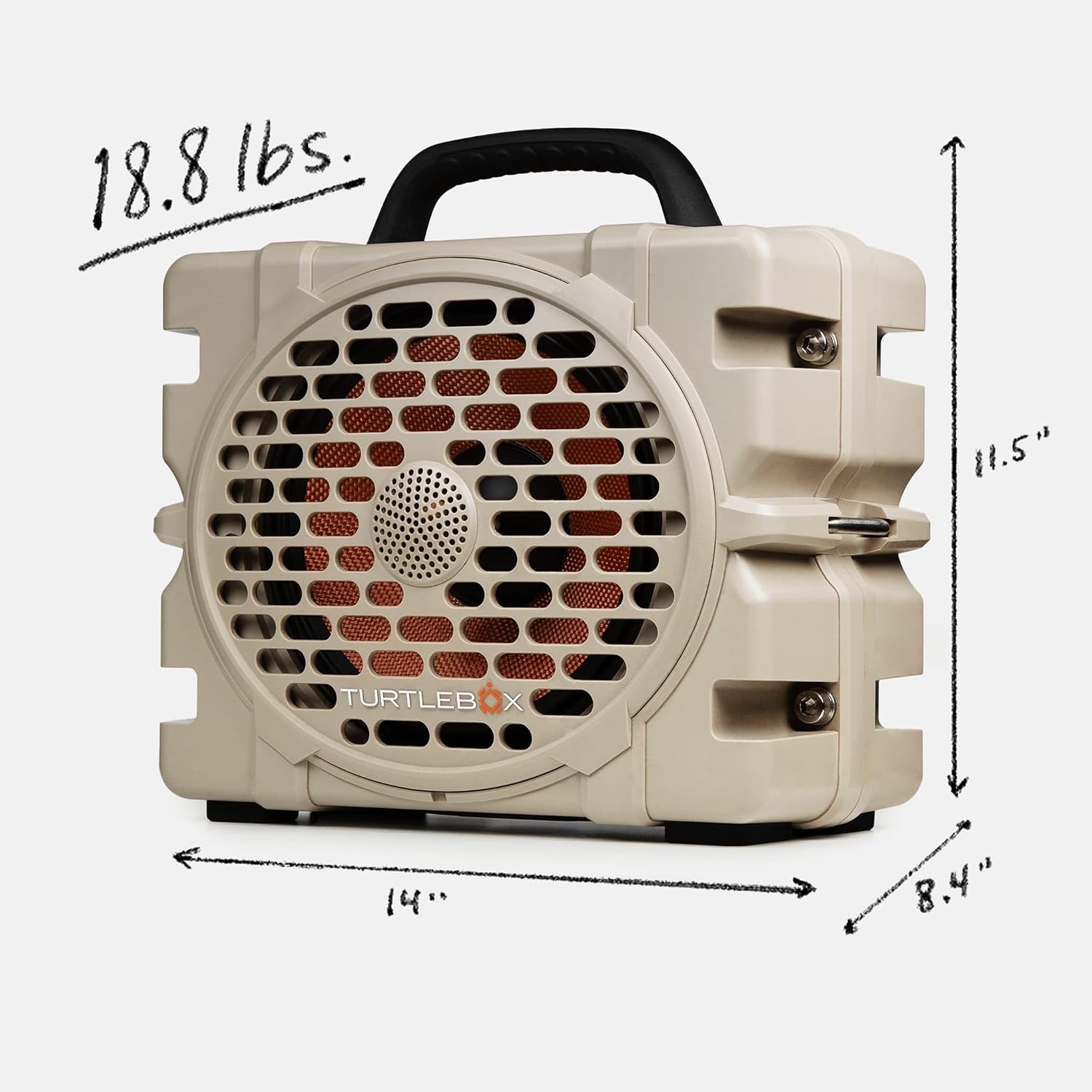 PARLANTE PORTÁTIL TURTLEBOX GRANDE BLUETOOTH IMPERMEABLE COLOR TAN - 2