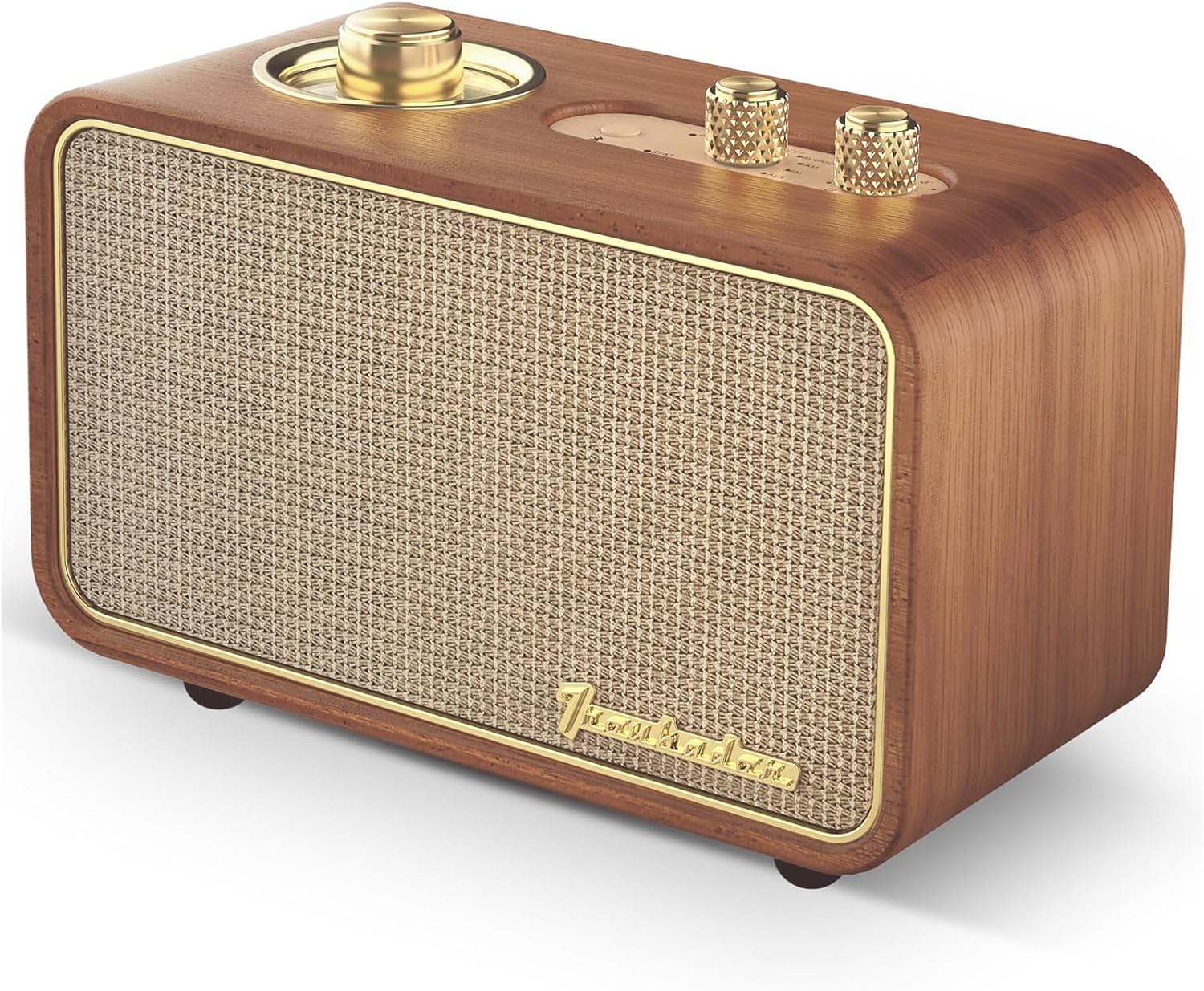 PARLANTE PORTÁTIL BLUETOOTH TRENBADER RETRO MADERA CON RADIO AM/FM - 2
