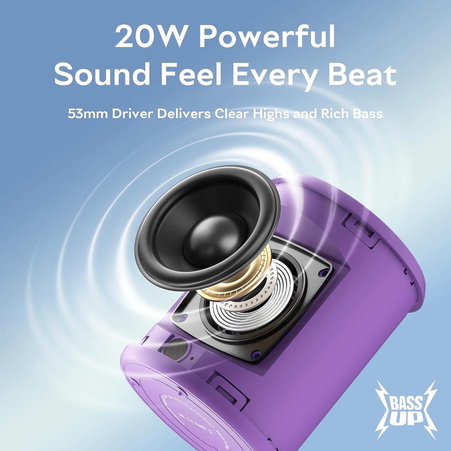 PARLANTE PORTÁTIL BLUETOOTH DUDGSIS IPX7 20W MORADO - 2