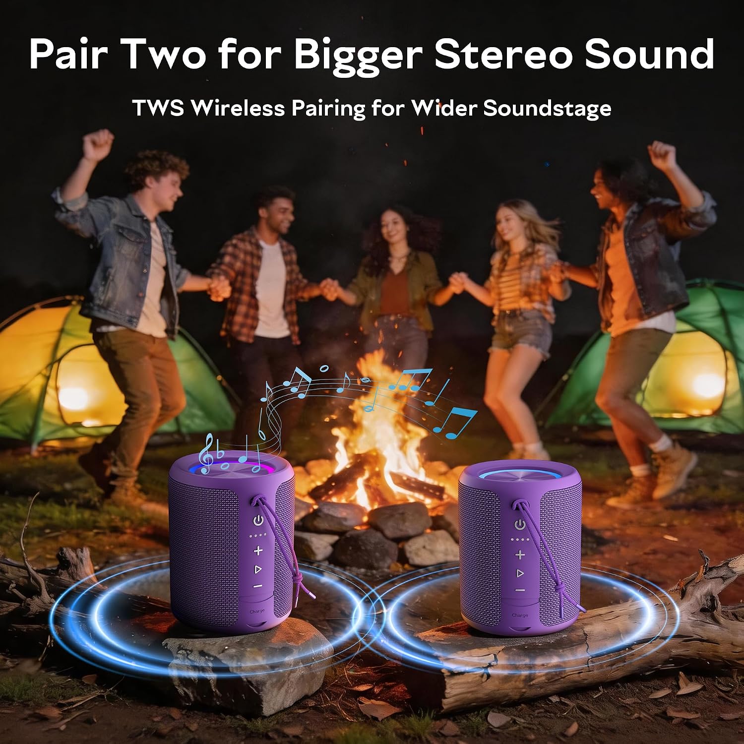 PARLANTE PORTÁTIL BLUETOOTH DUDGSIS IPX7 20W MORADO - 4