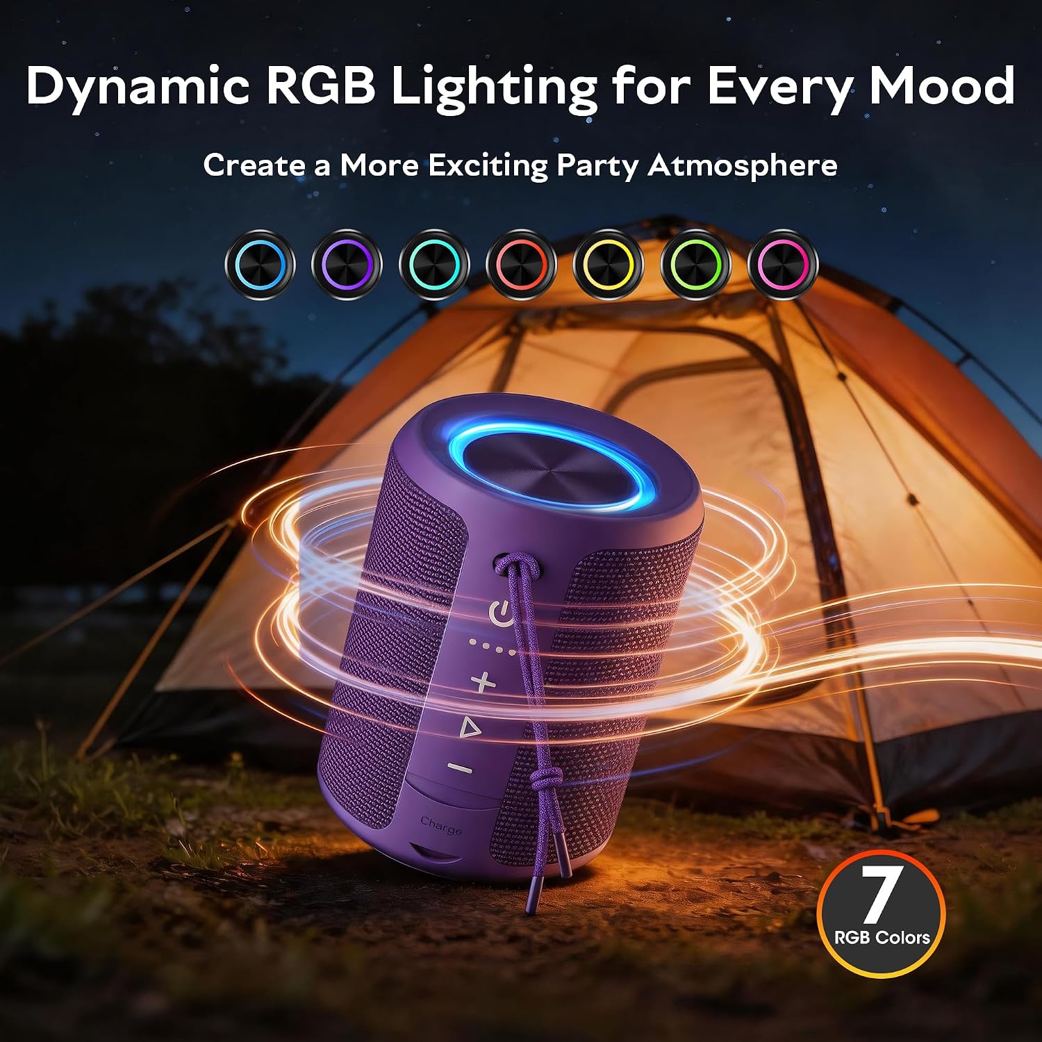 PARLANTE PORTÁTIL BLUETOOTH DUDGSIS IPX7 20W MORADO - 5